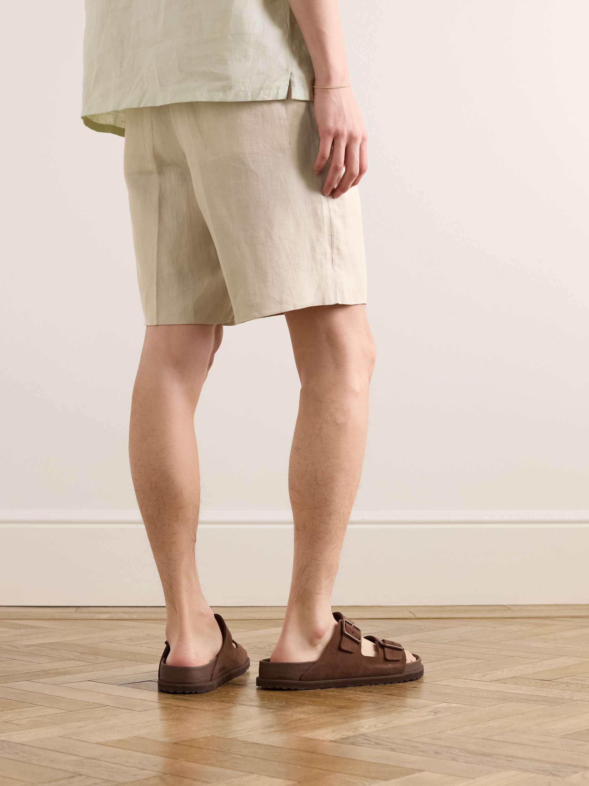 Straight-Leg Oasi Linen Drawstring Shorts view