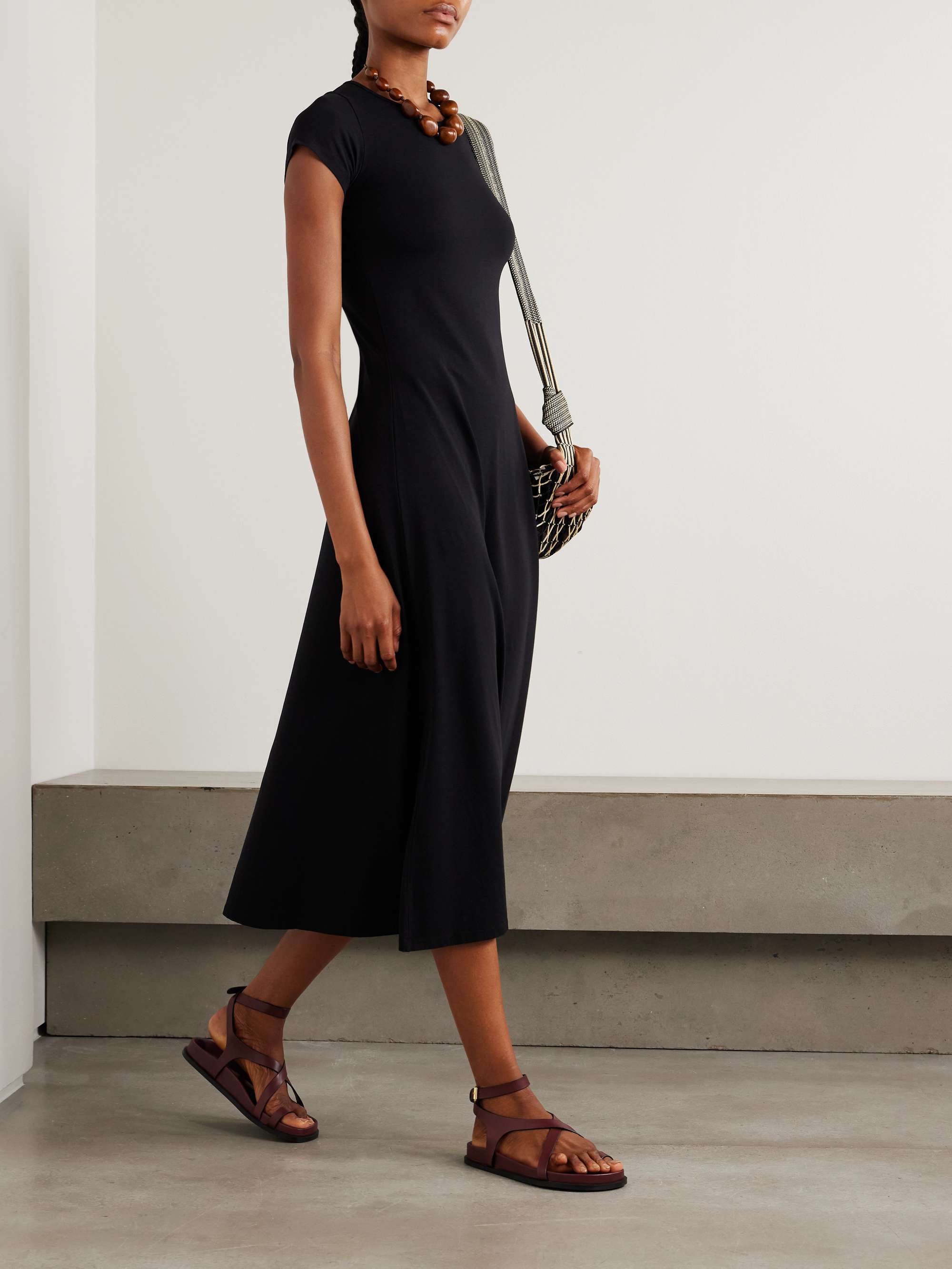 + NET SUSTAIN Fitted Tee organic cotton and TENCEL Lyocell-blend jersey midi dress view