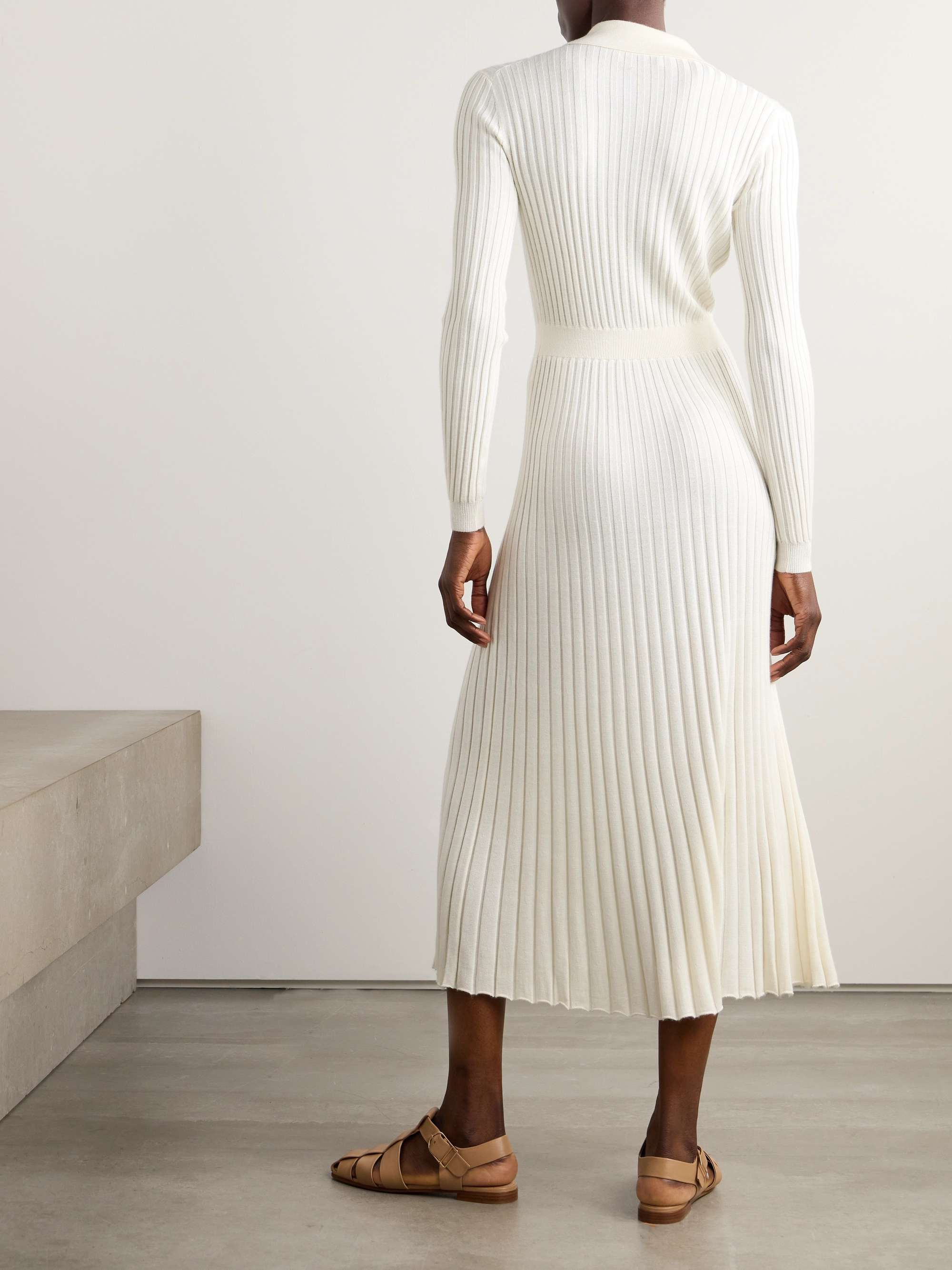 Ardor ribbed cashmere and silk-blend midi dress view