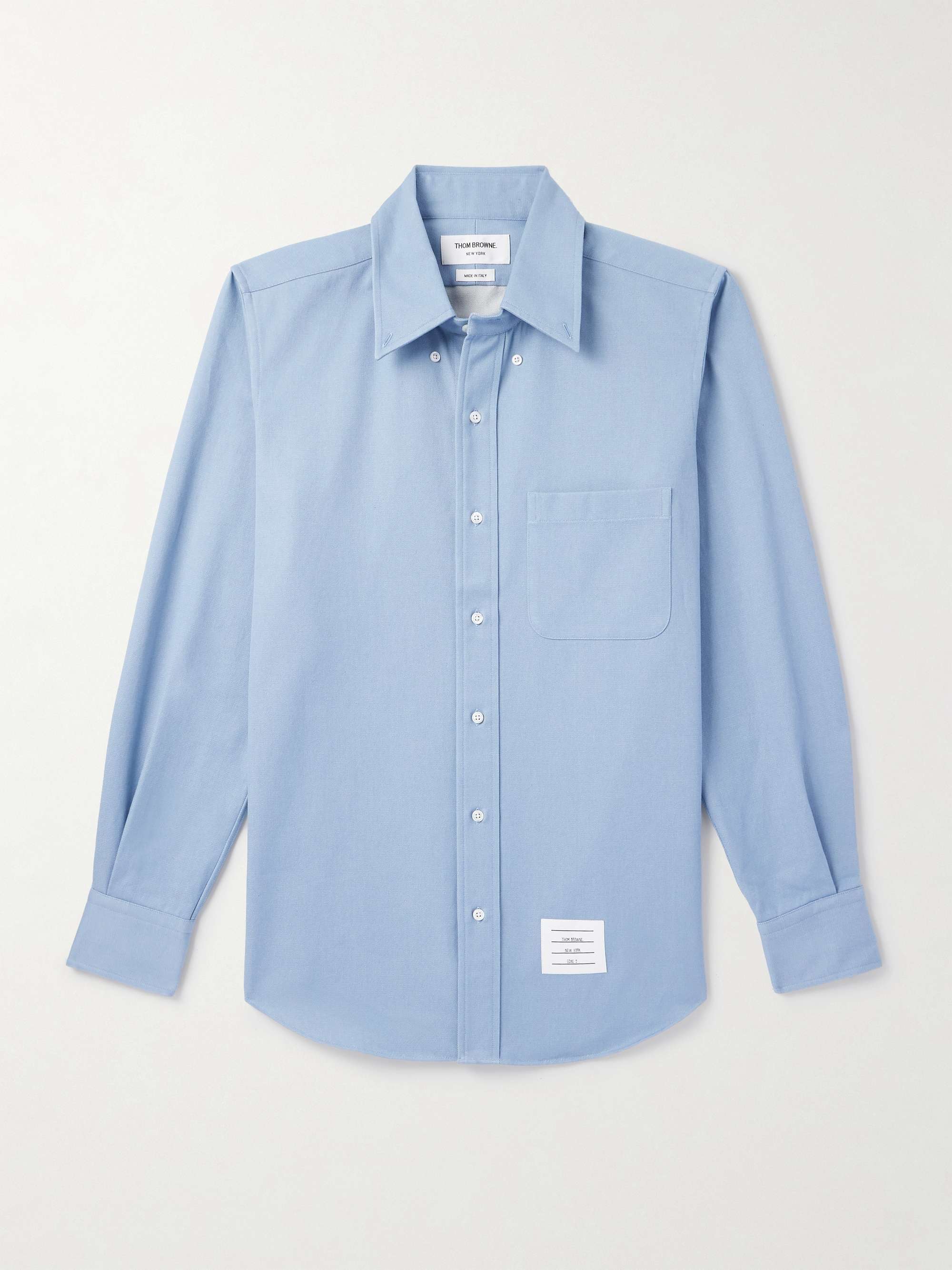 Button Down-Collar Logo-Appliquéd Cotton-Twill Shirt view