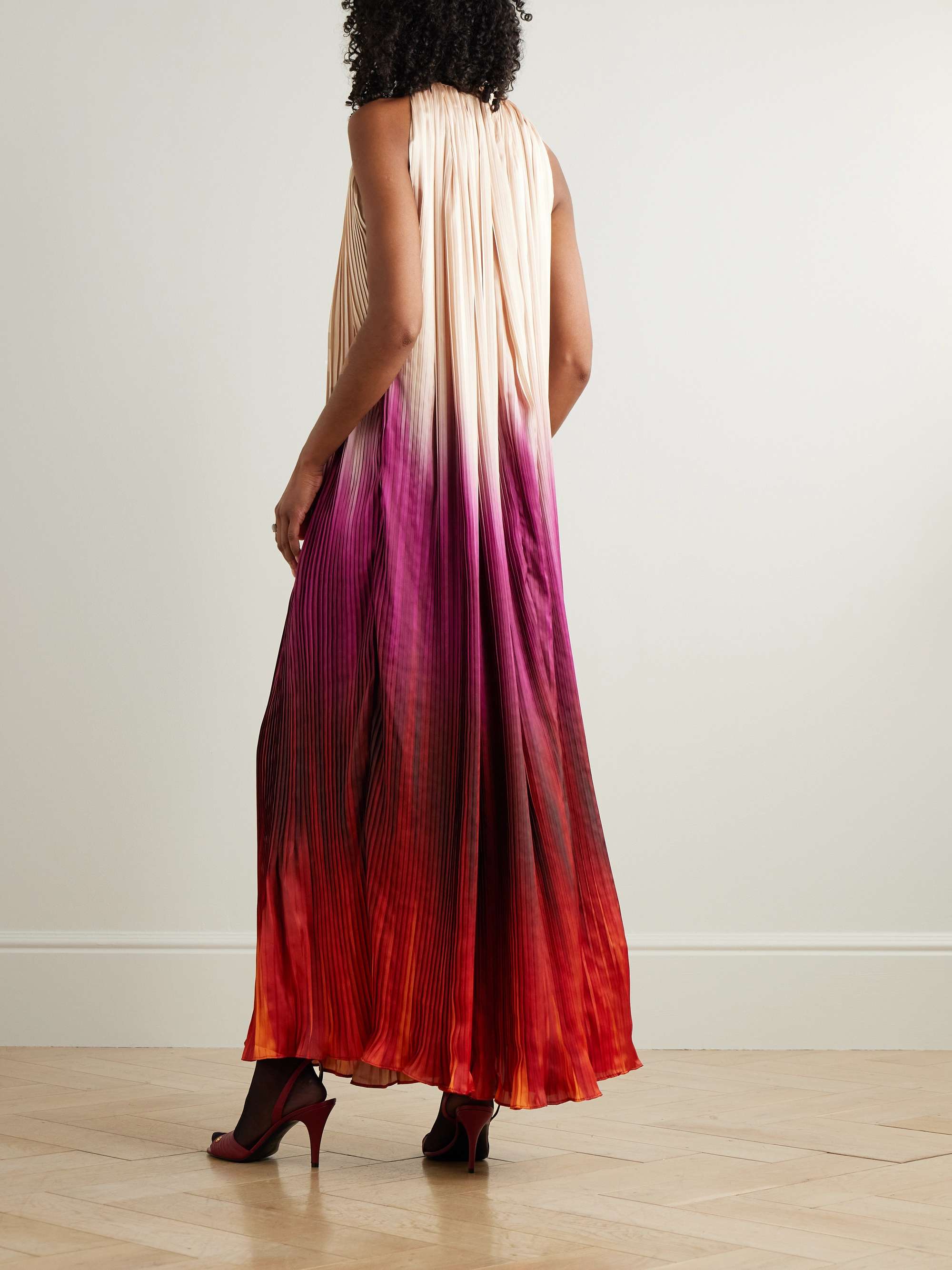 Ombré plissé-taffeta gown view