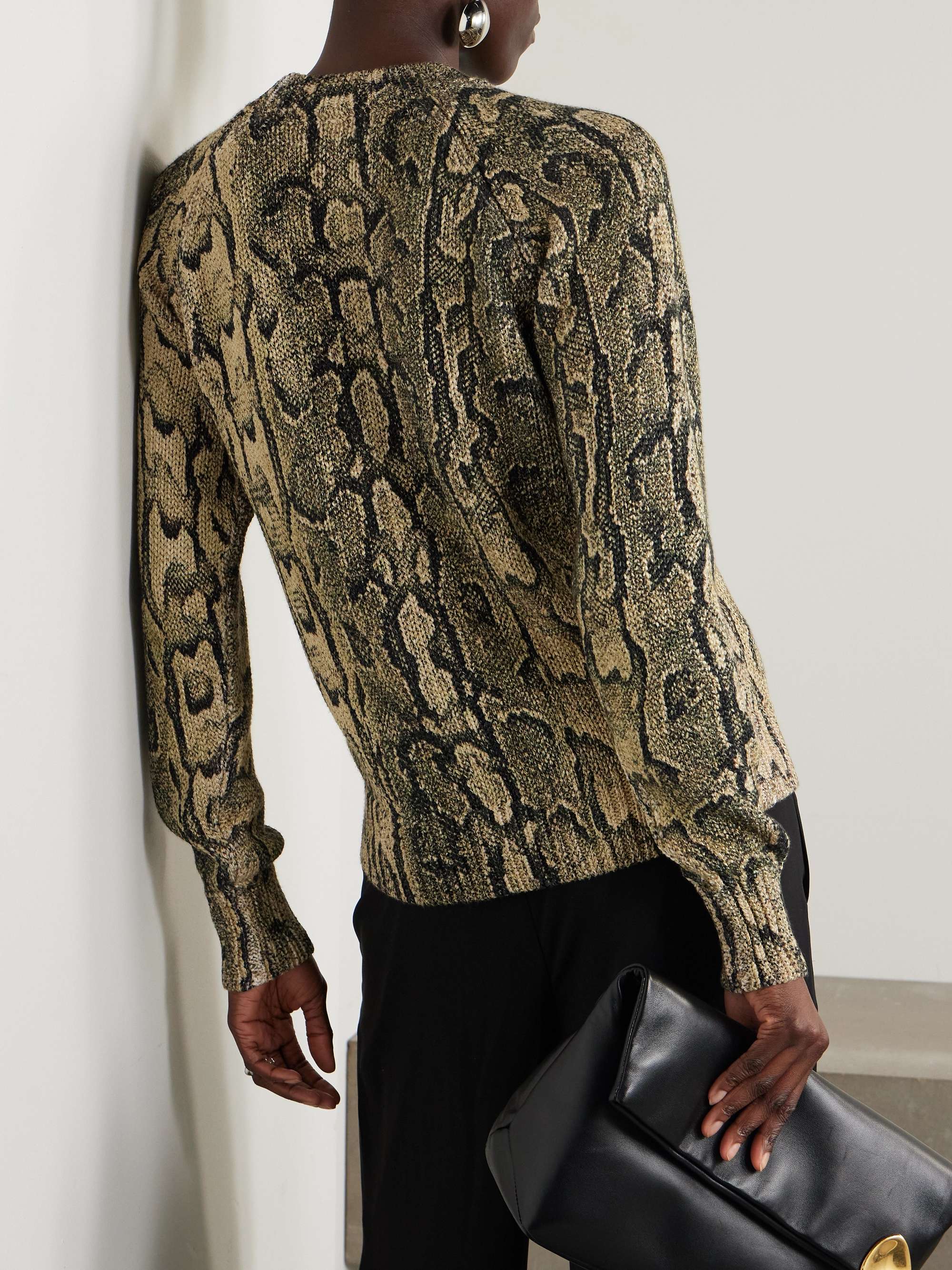Snake-print knitted sweater view