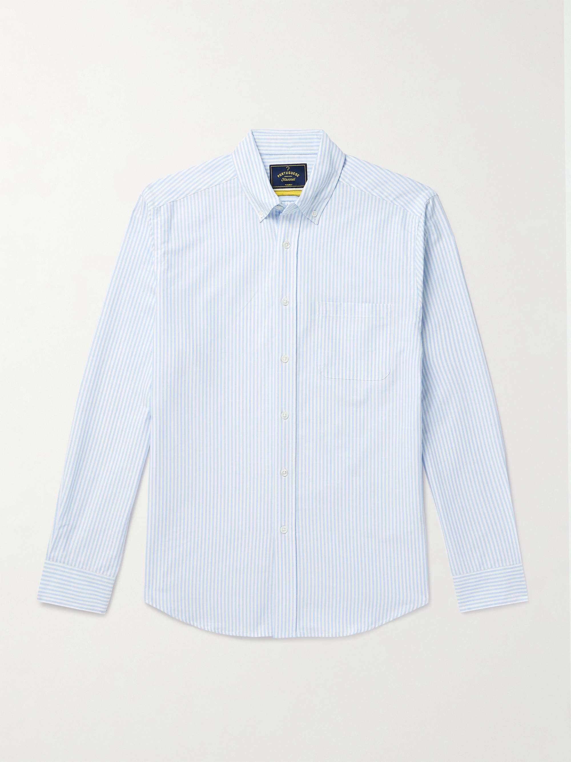 Belavista Button-Down Collar Striped Cotton Oxford Shirt view