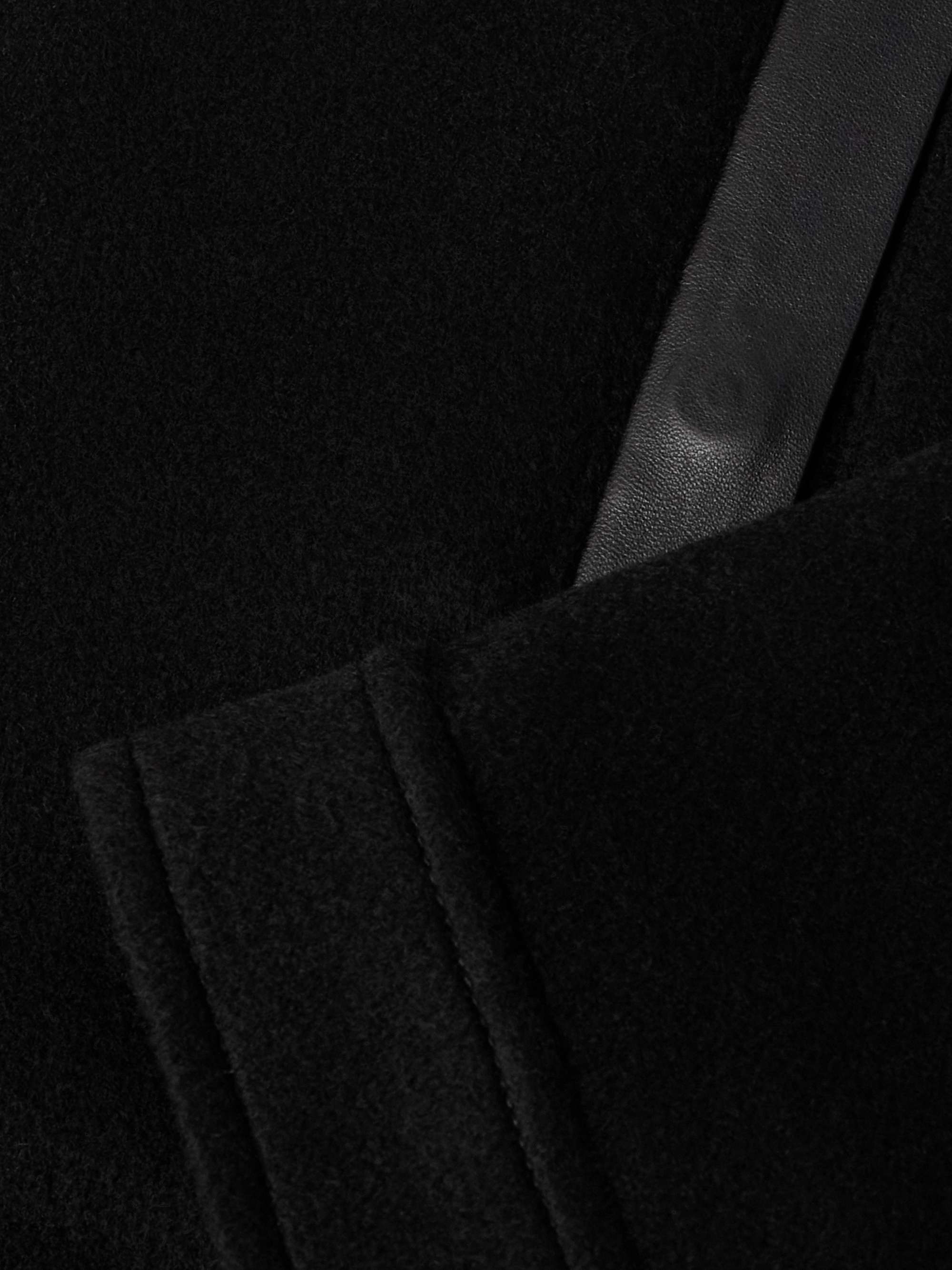 Leather and Shearling-Trimmed Wool and Cashmere-Blend Jacket view