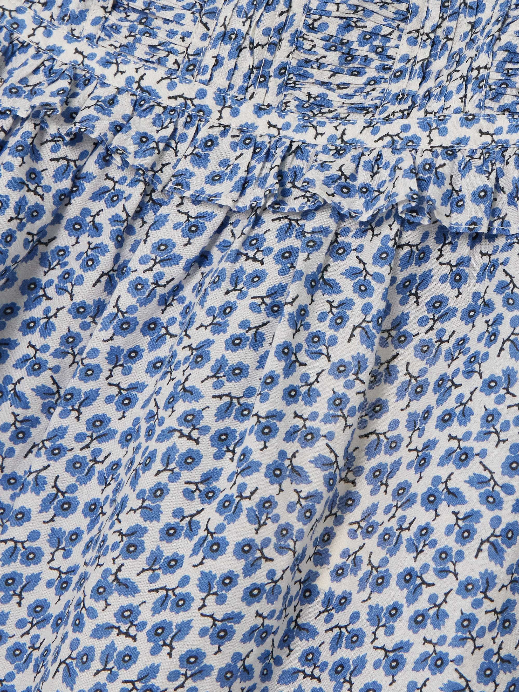 Frances ruffled pleated floral-print organic cotton-voile blouse view