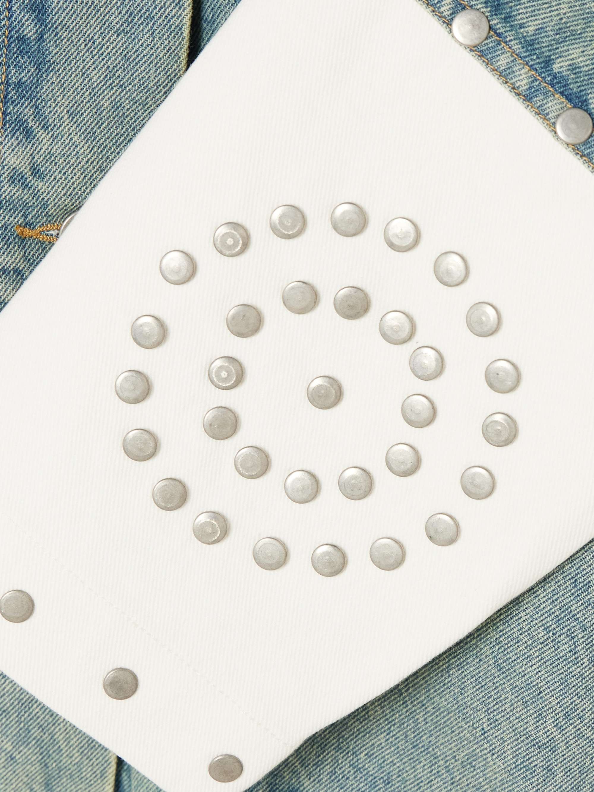 Liam studded two-tone denim jacket view