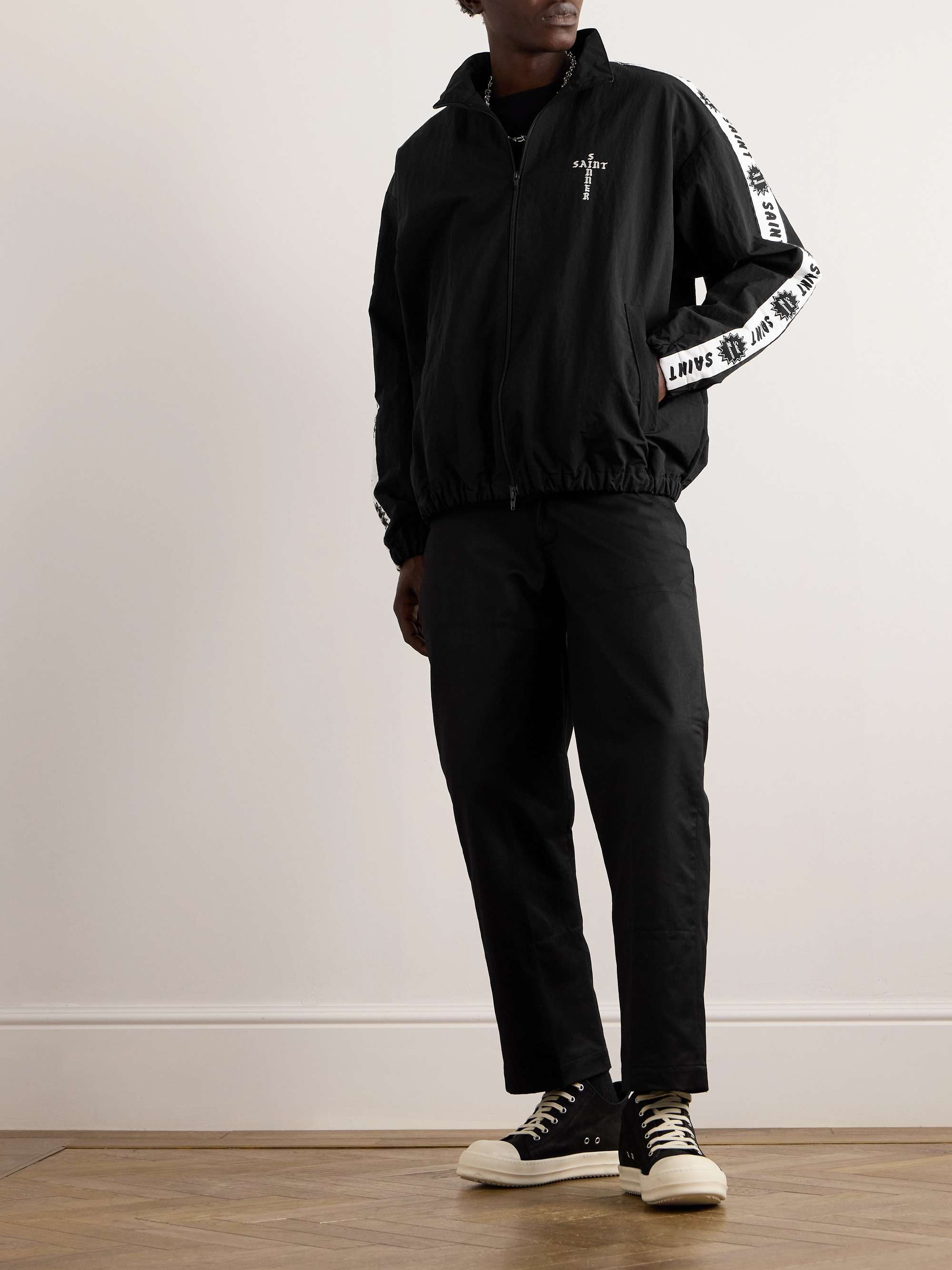 Appliquéd Logo-Embroidered Shell Jacket view