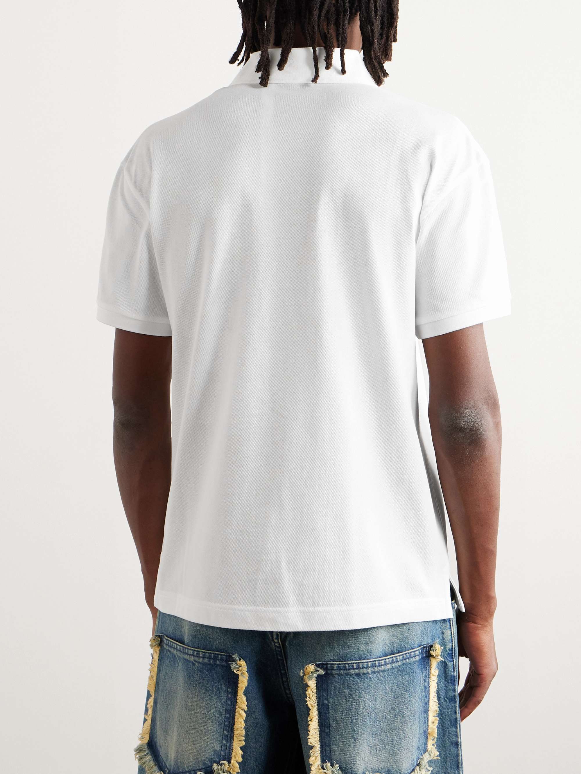 + Palm Angels Logo-Embroidered Cotton-Piqué Polo Shirt view