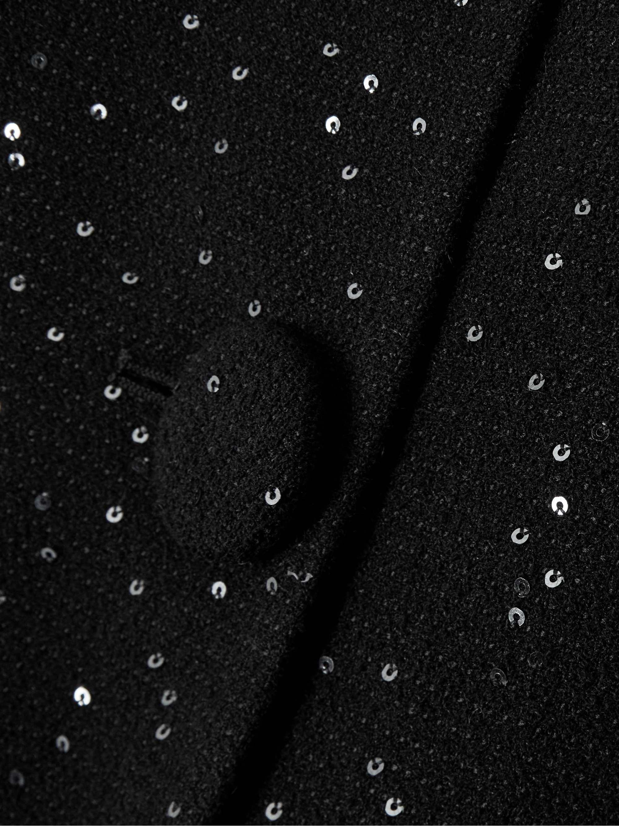 Cropped sequined wool-blend tweed jacket view