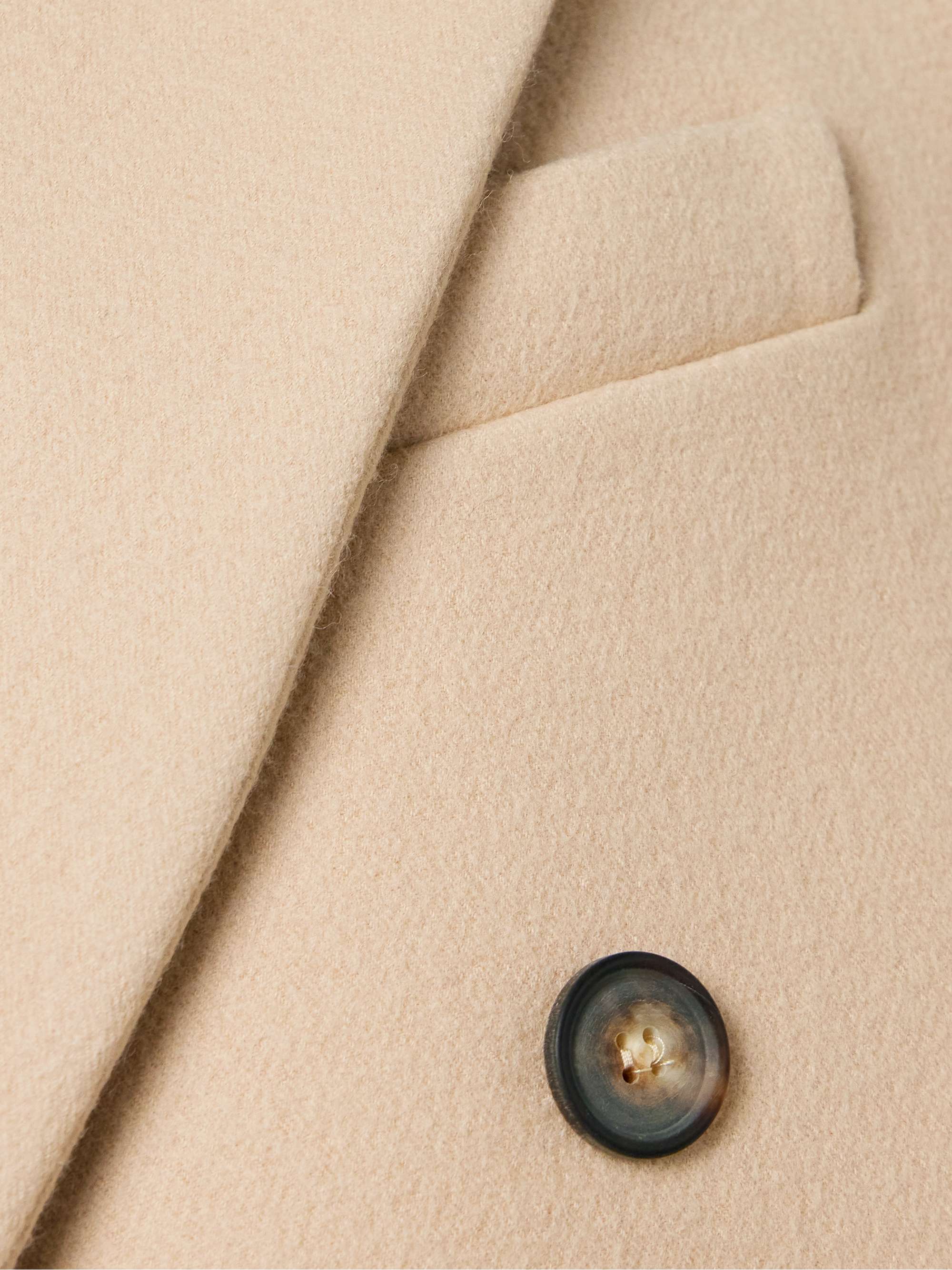 + Hailey Bieber double-breasted wool coat view