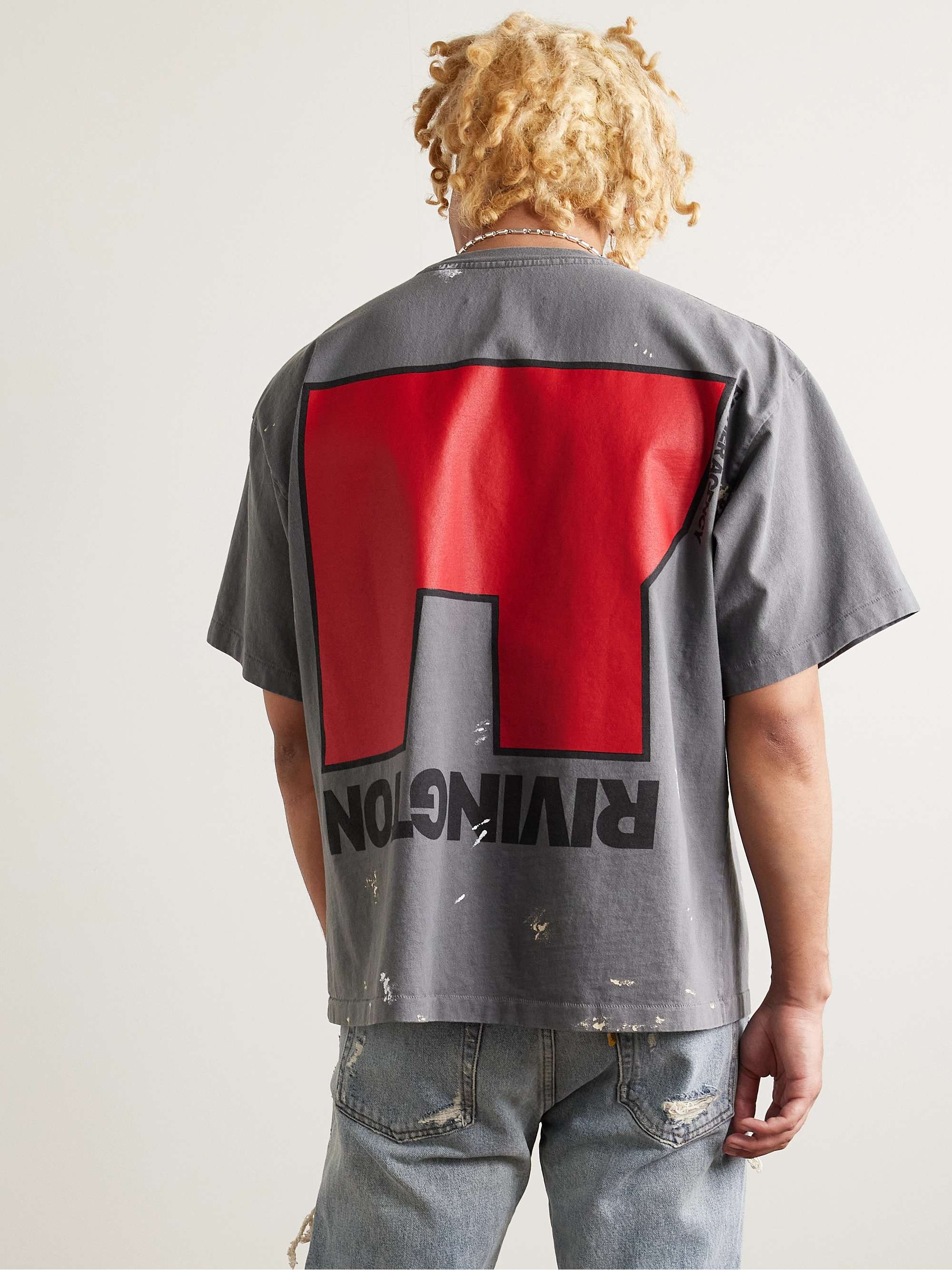 Love Stuff Paint-Splattered Logo-Print Cotton-Jersey T-Shirt view