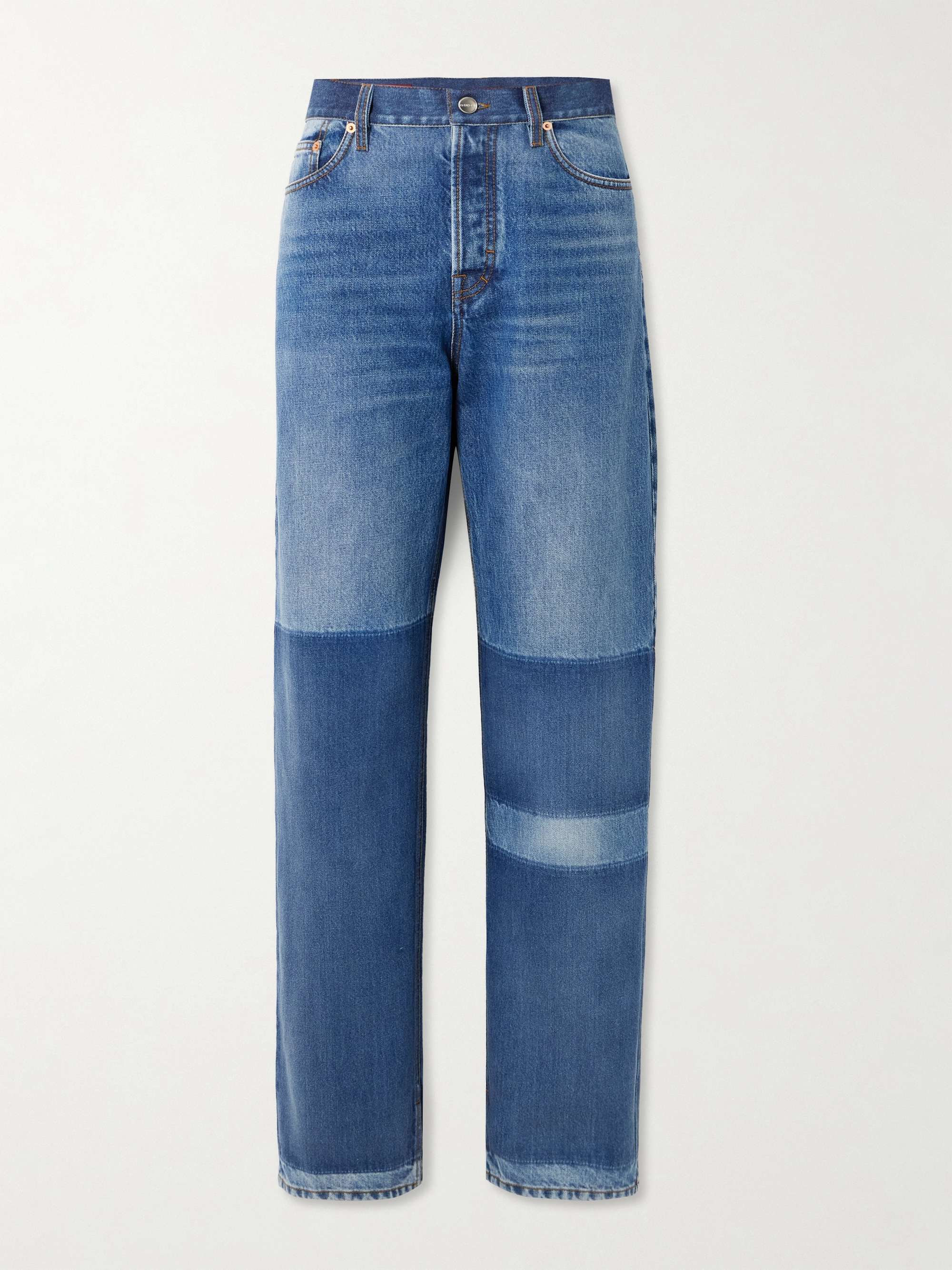 Patchwork low-rise boyfriend jeans view