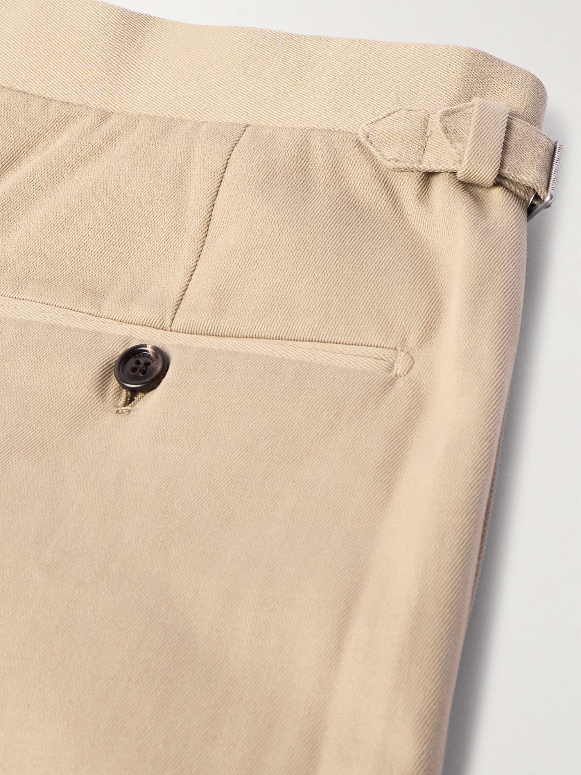 Straight-Leg Pleated Cotton and Cashmere-Blend Twill Suit Trousers view