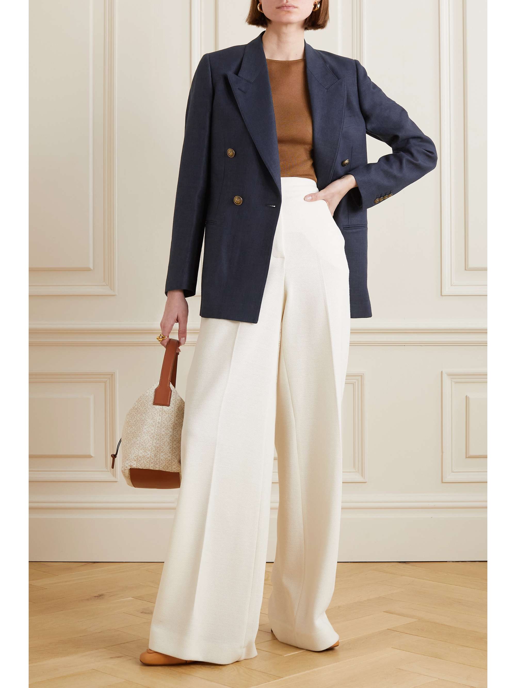 Aurora linen and wool-blend twill blazer view