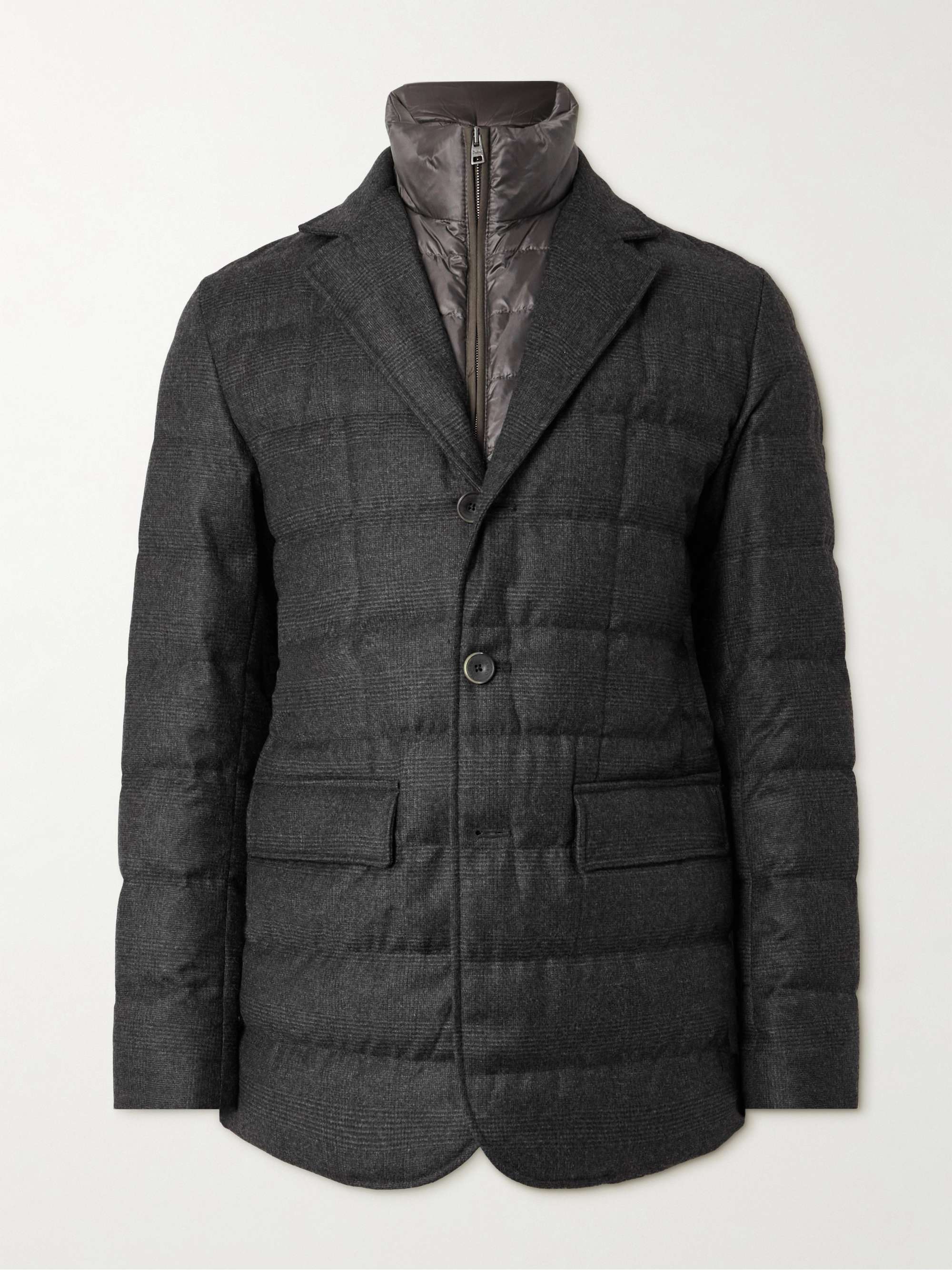 Slim-Fit Prince of Wales Checked Wool and Cashmere-Blend Blazer with Detachable Gilet view