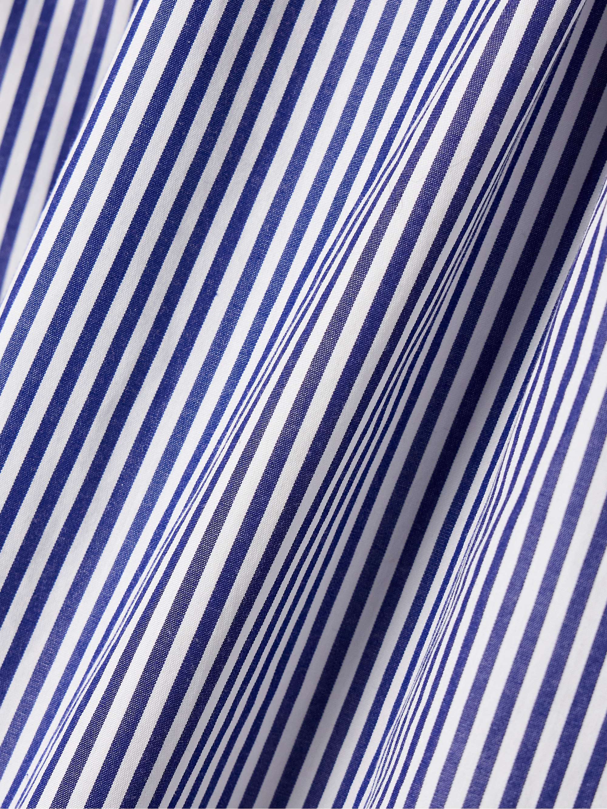 Ruffled off-the-shoulder striped cotton-poplin top view