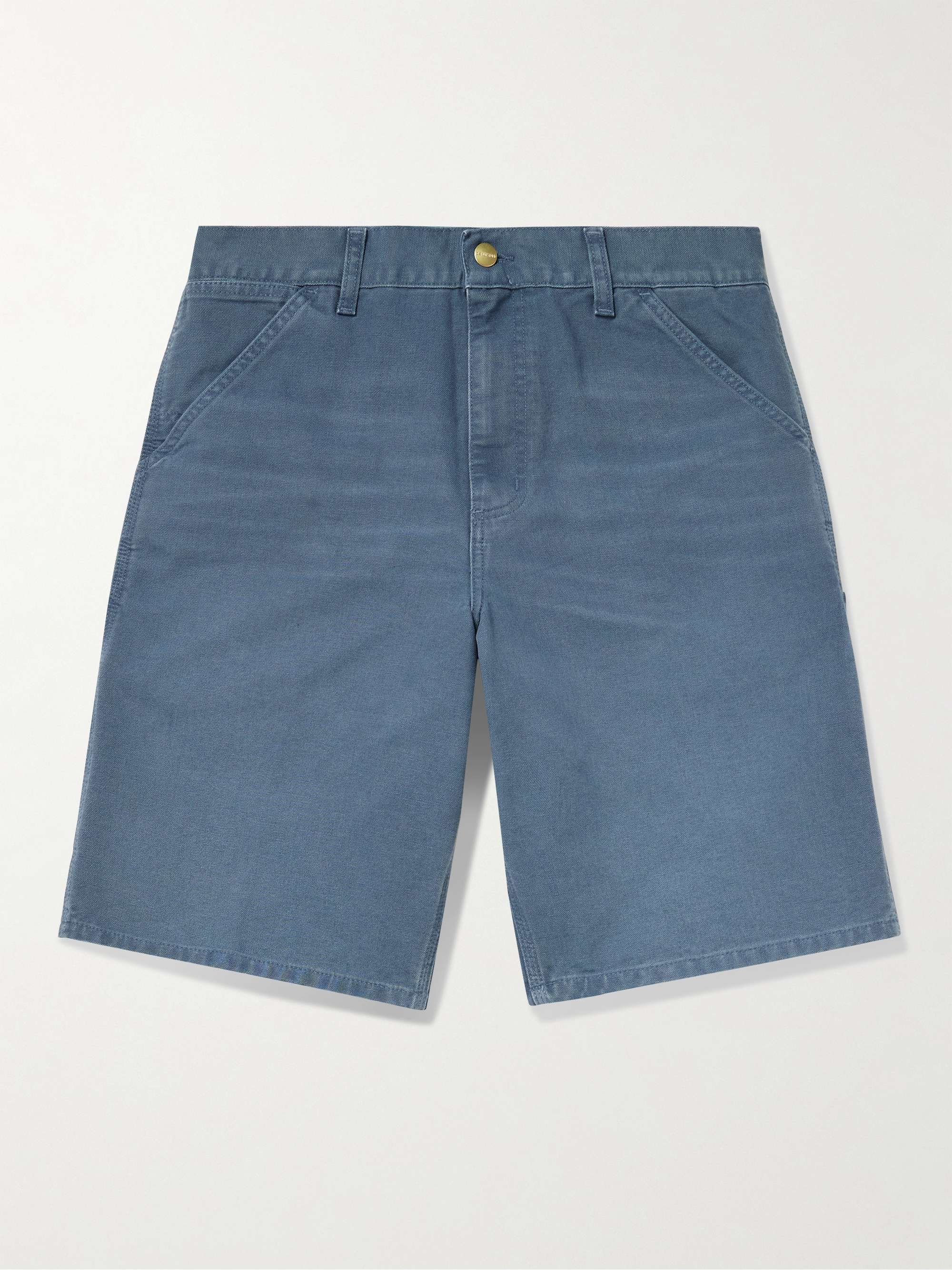 Single Knee Straight-Leg Organic Cotton-Canvas Shorts view