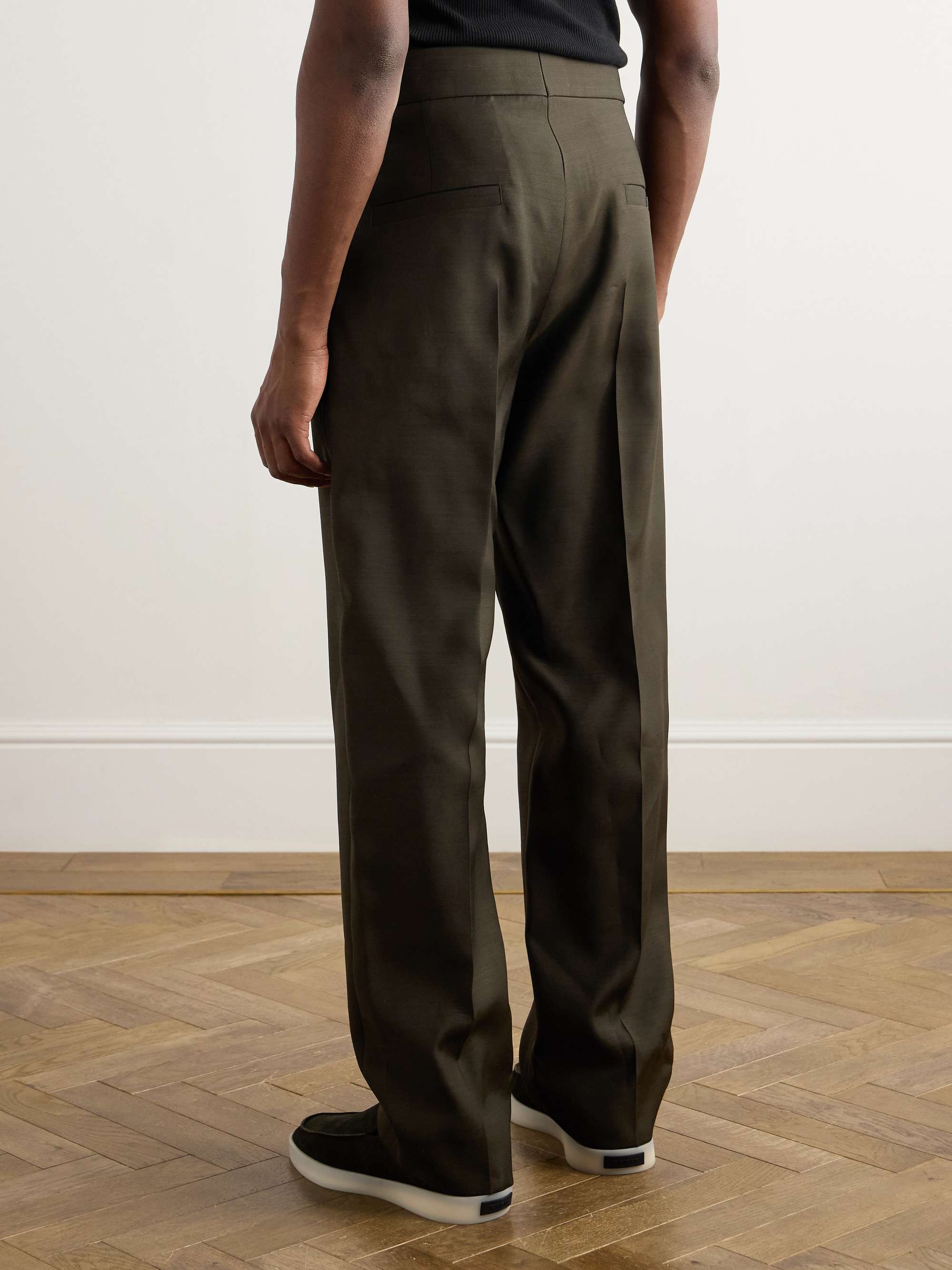 8th Straight-Leg Pleated Virgin Wool and Silk-Blend Suit Trousers view