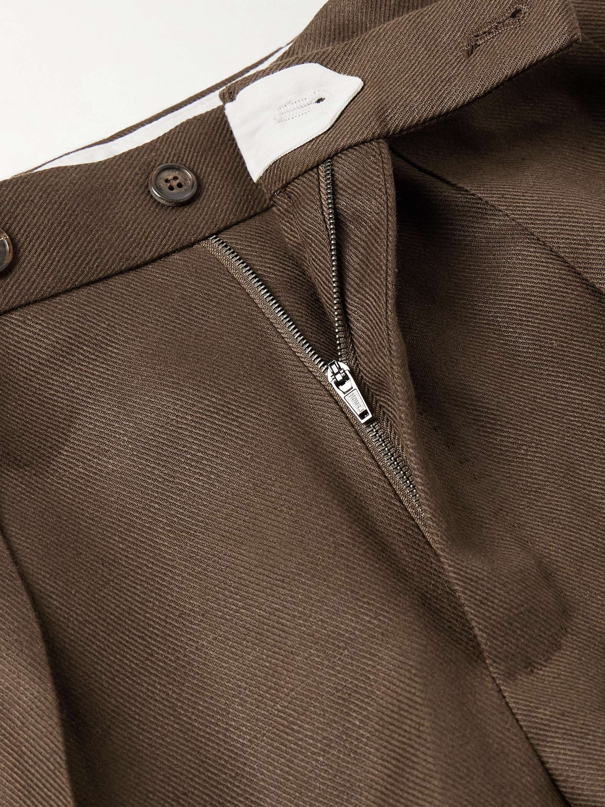 Venezia 1951 Tapered Pleated Linen-Blend Trousers view