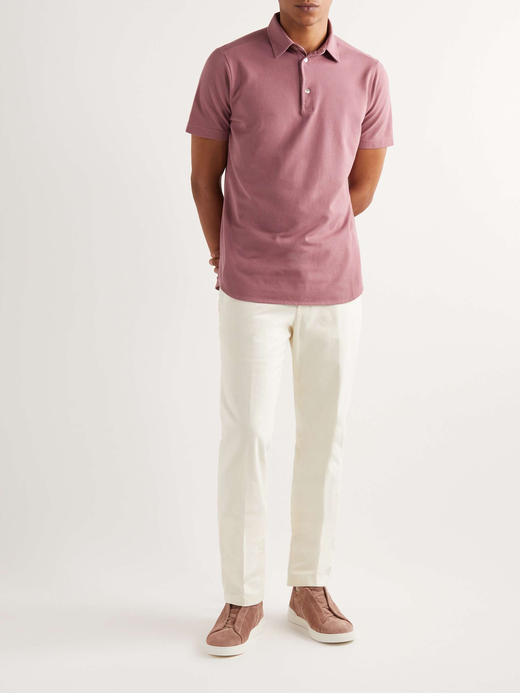 Slim-Fit Cotton-Blend Trousers view