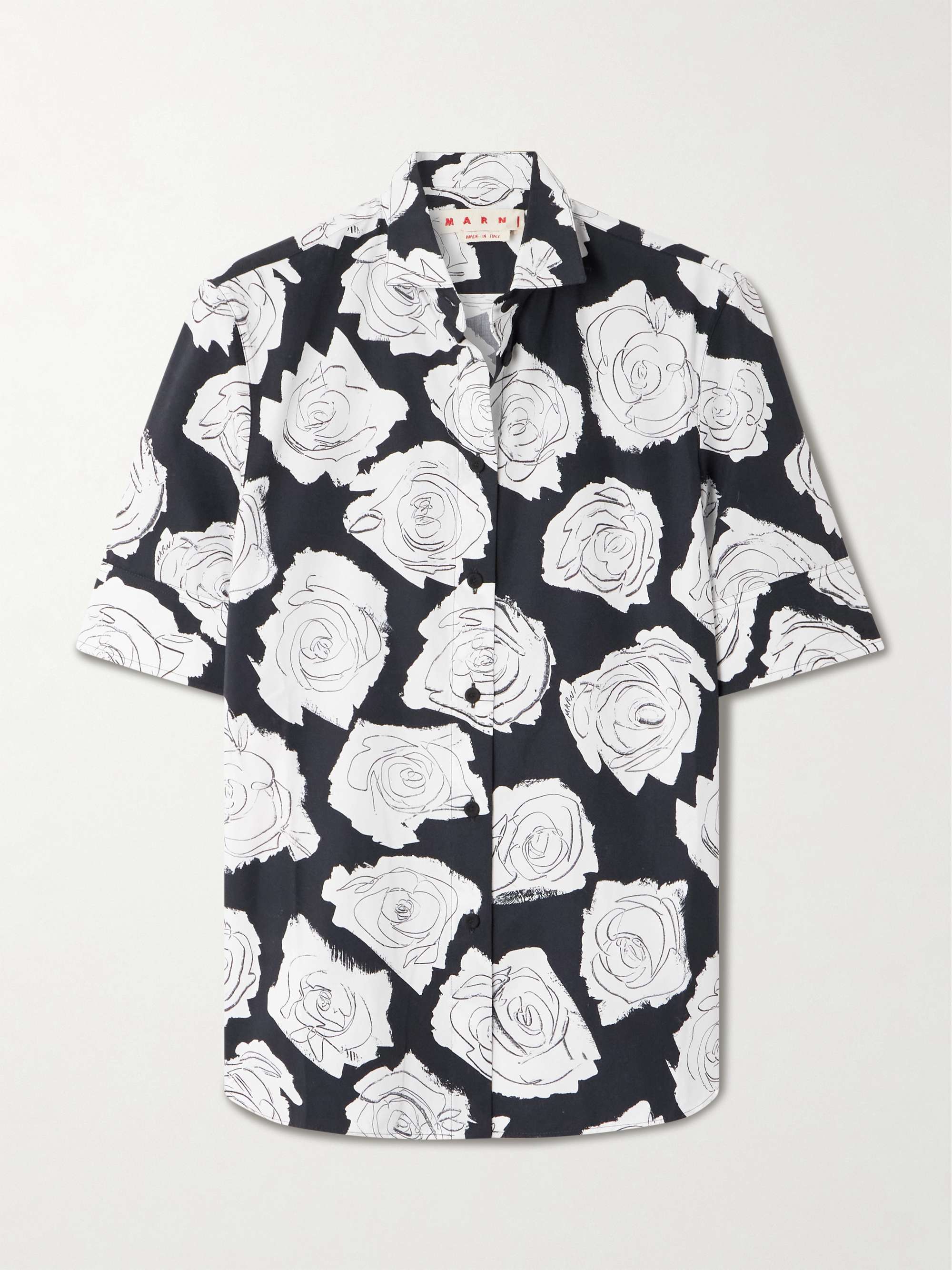 Floral-print cotton shirt view