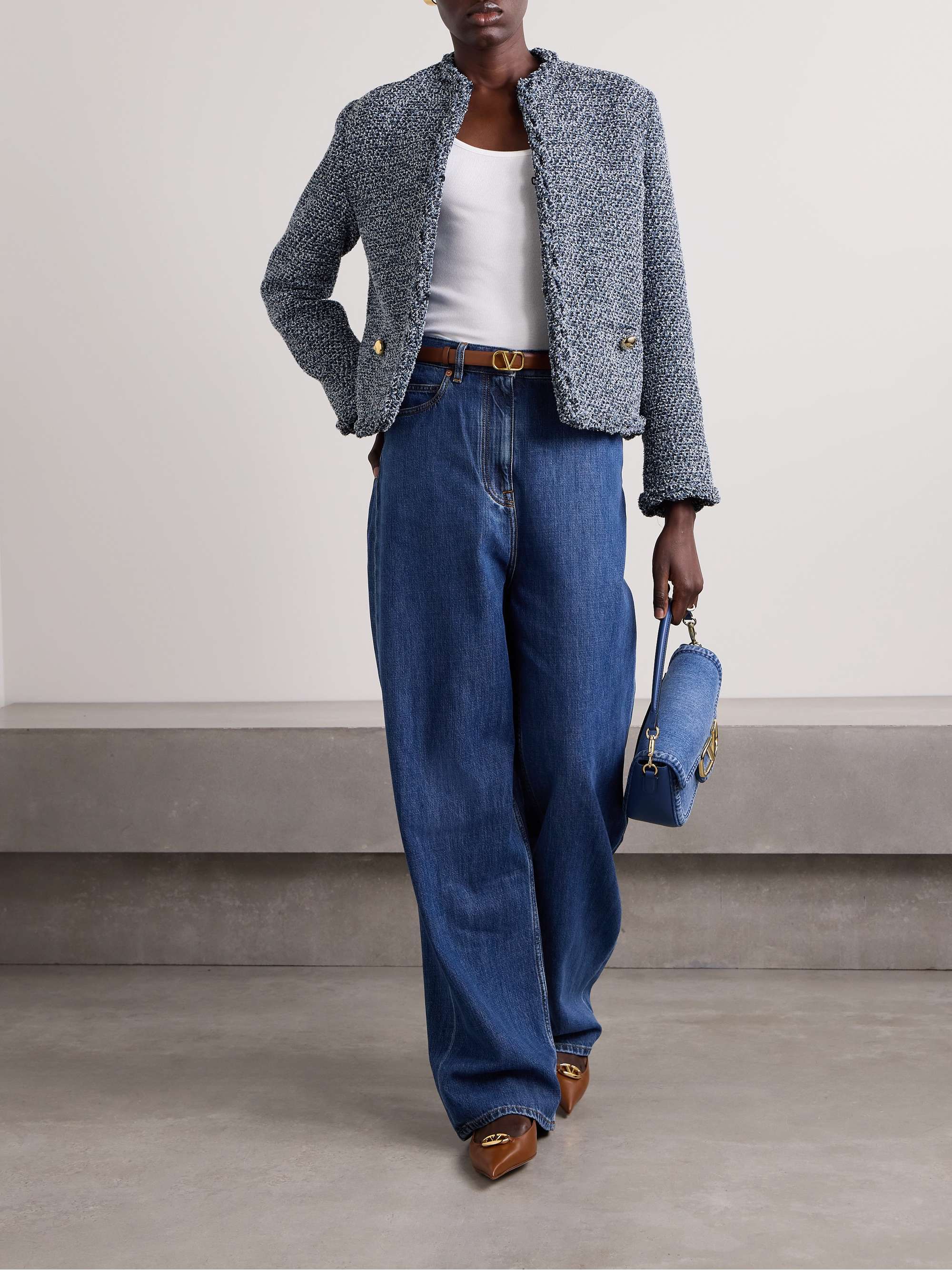 Ruffled tweed jacket view