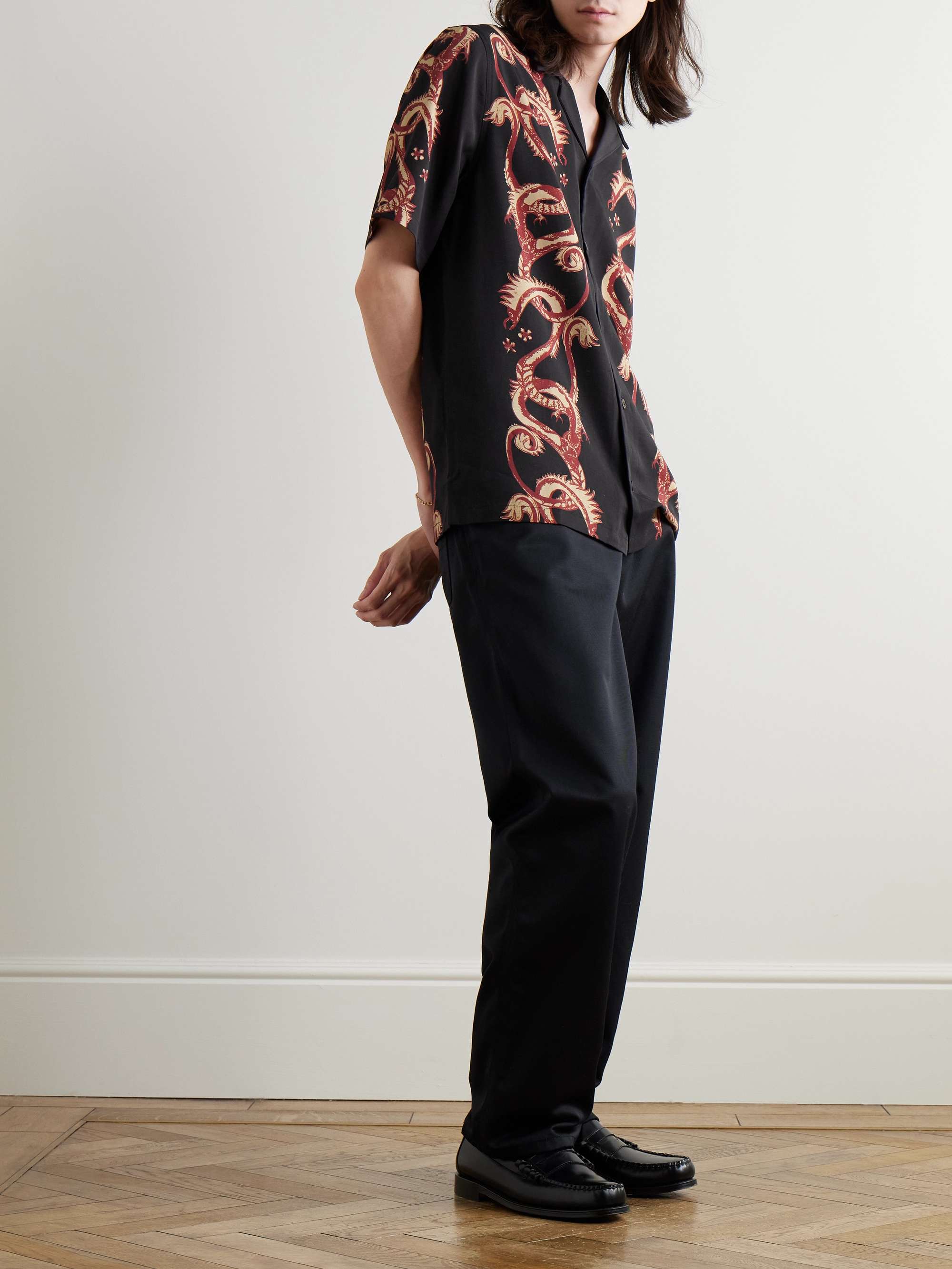 Taniwha Camp-Collar Printed Lyocell-Twill Shirt view