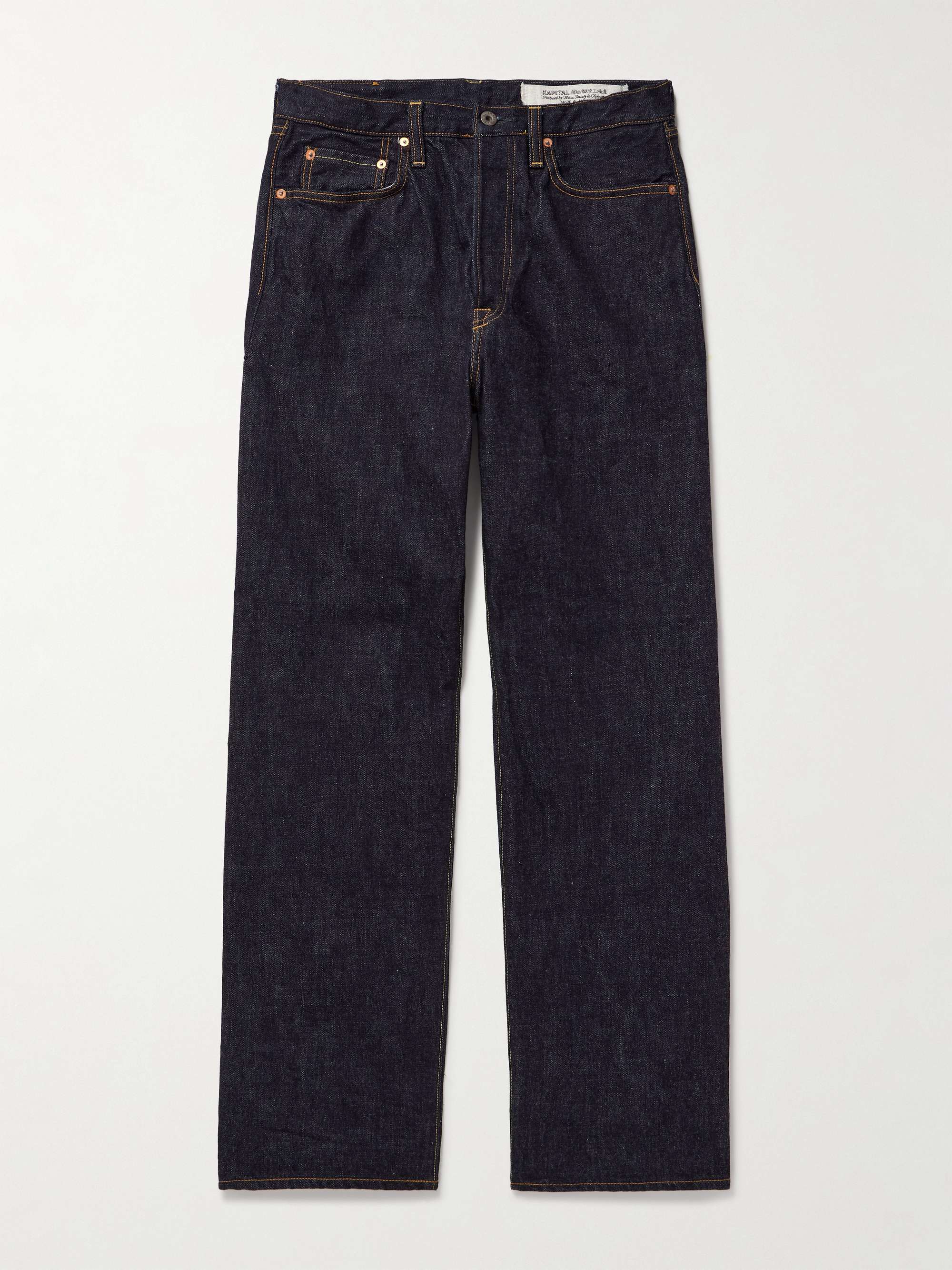 Monkey Cisco Straight-Leg Indigo-Dyed Selvedge Jeans view
