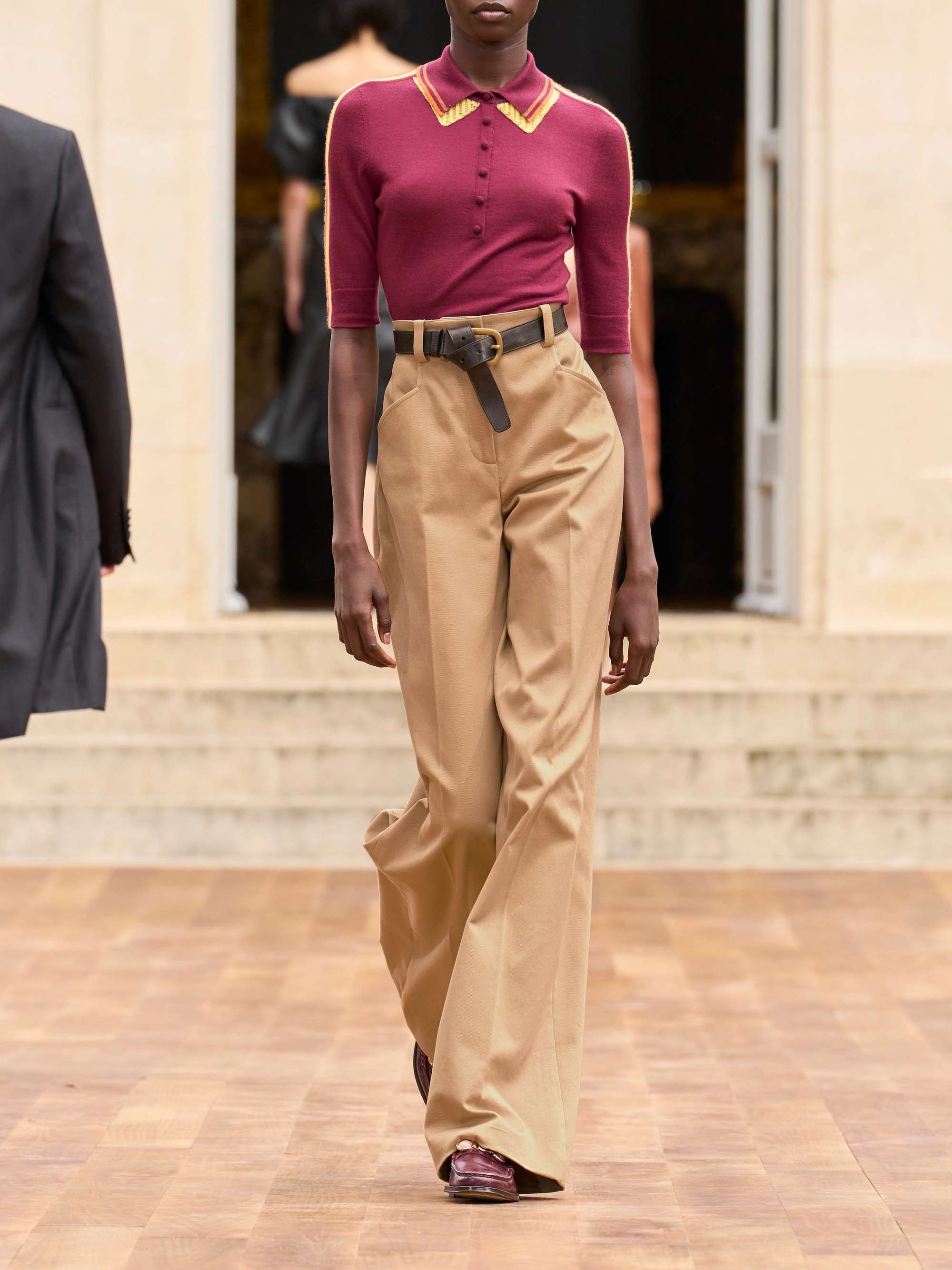 Norman belted cotton-gabardine wide-leg pants view