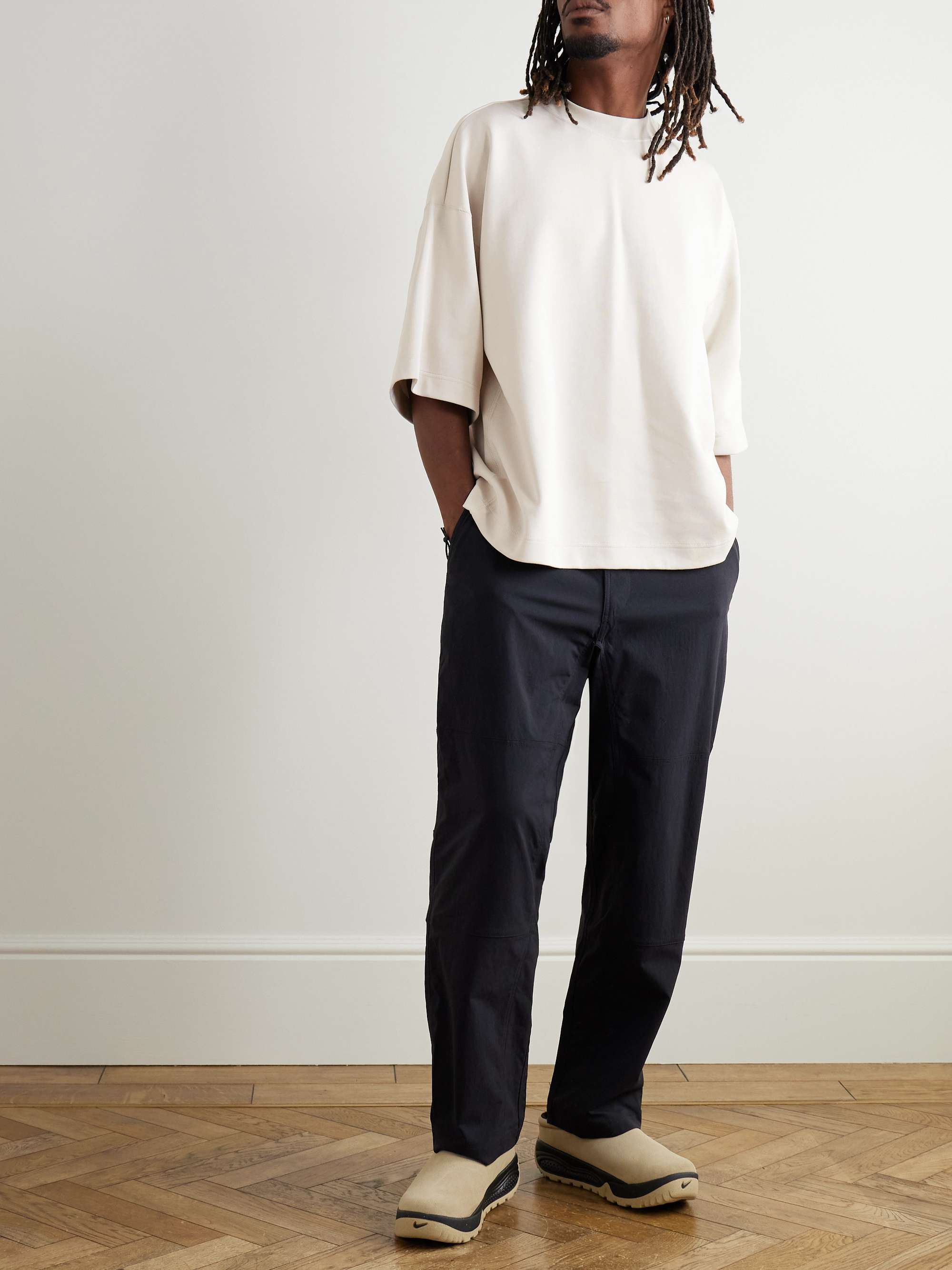 Logo-Embroidered Oversized Cotton-Blend Tech-Fleece T-Shirt view