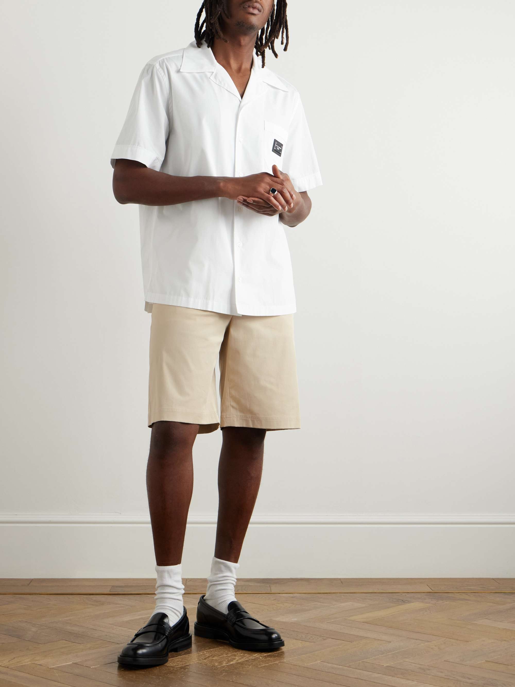 Straight-Leg Stretch-Cotton Twill Bermuda Shorts view