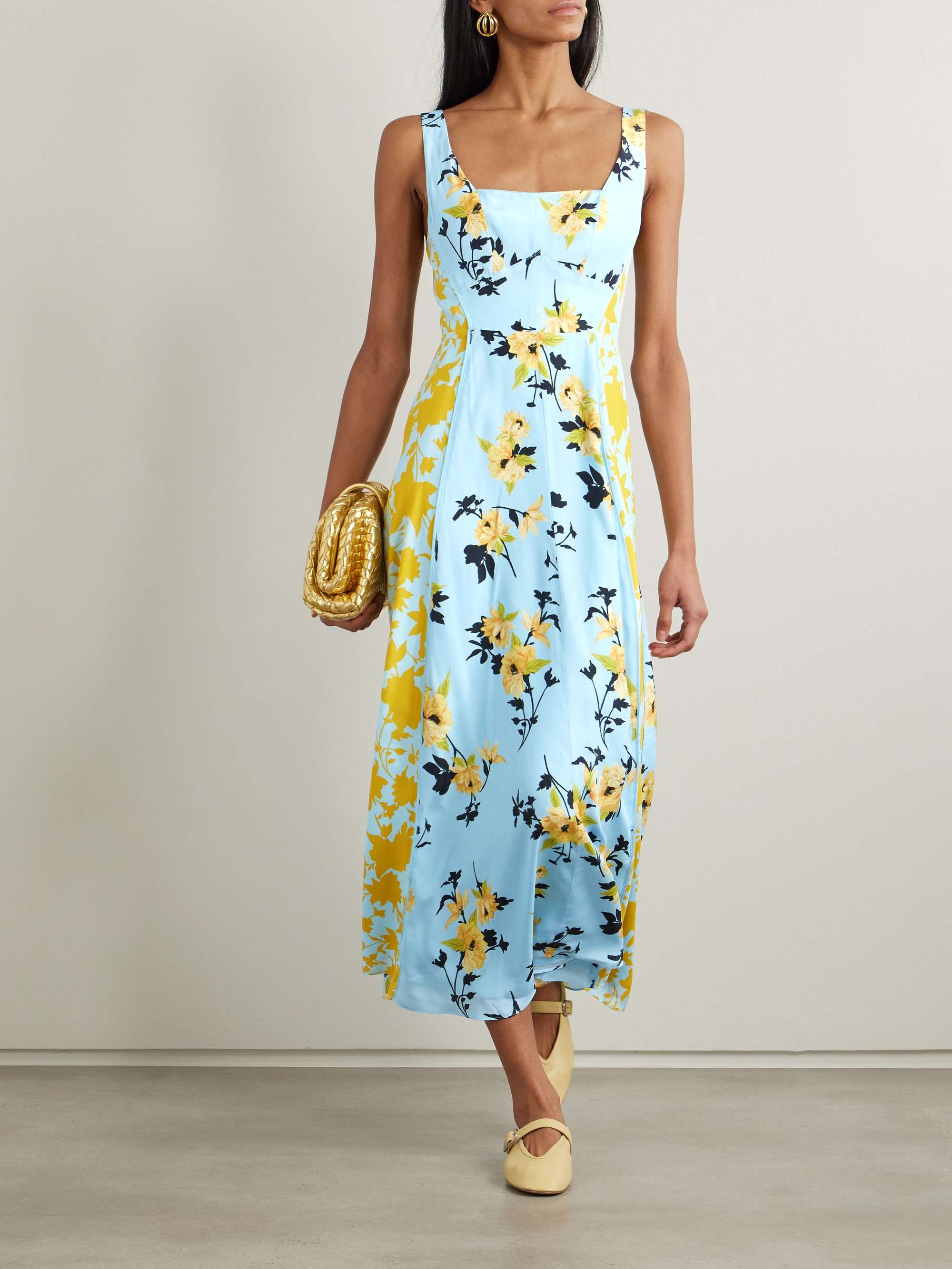 Floral-print silk maxi dress view