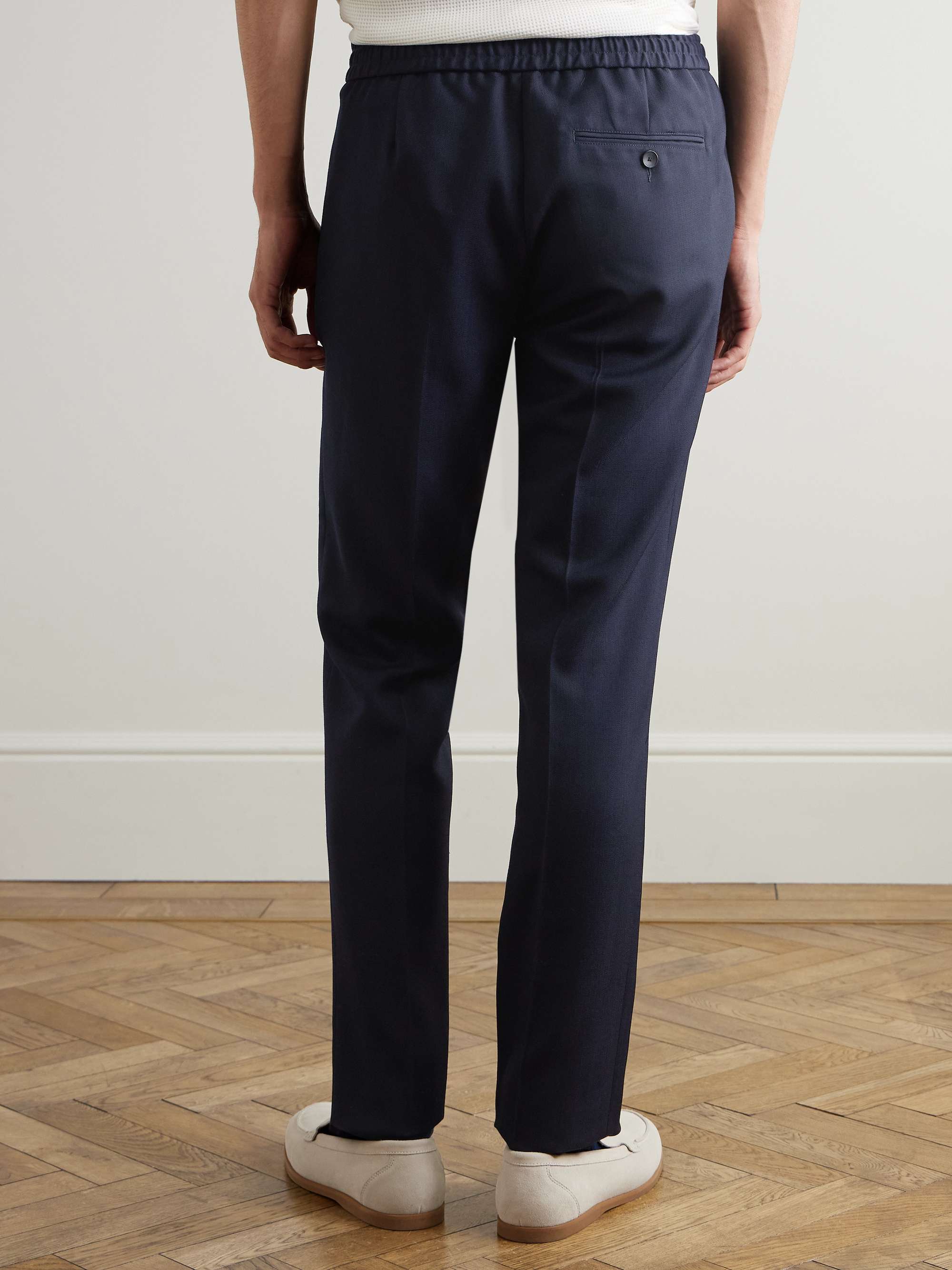 Phillip Straight-Leg Twill Drawstring Suit Trousers view