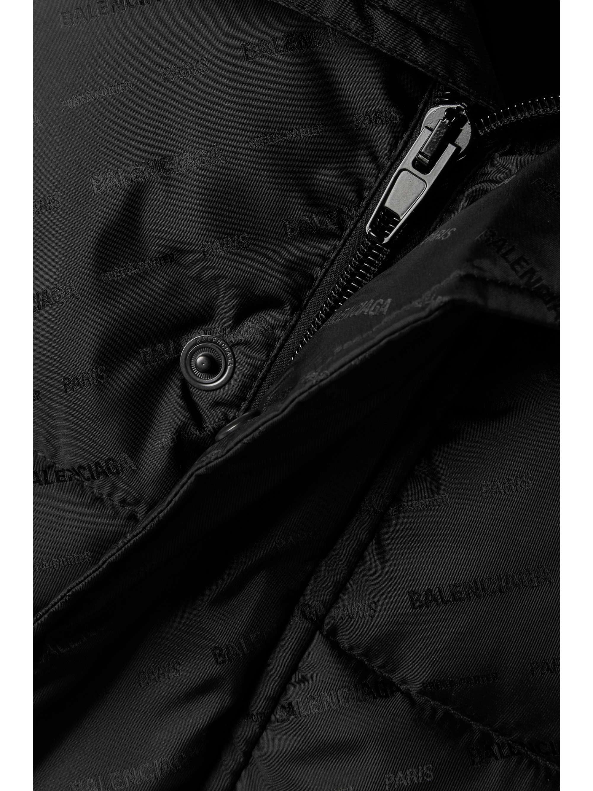 Cropped quilted padded shell-jacquard jacket view