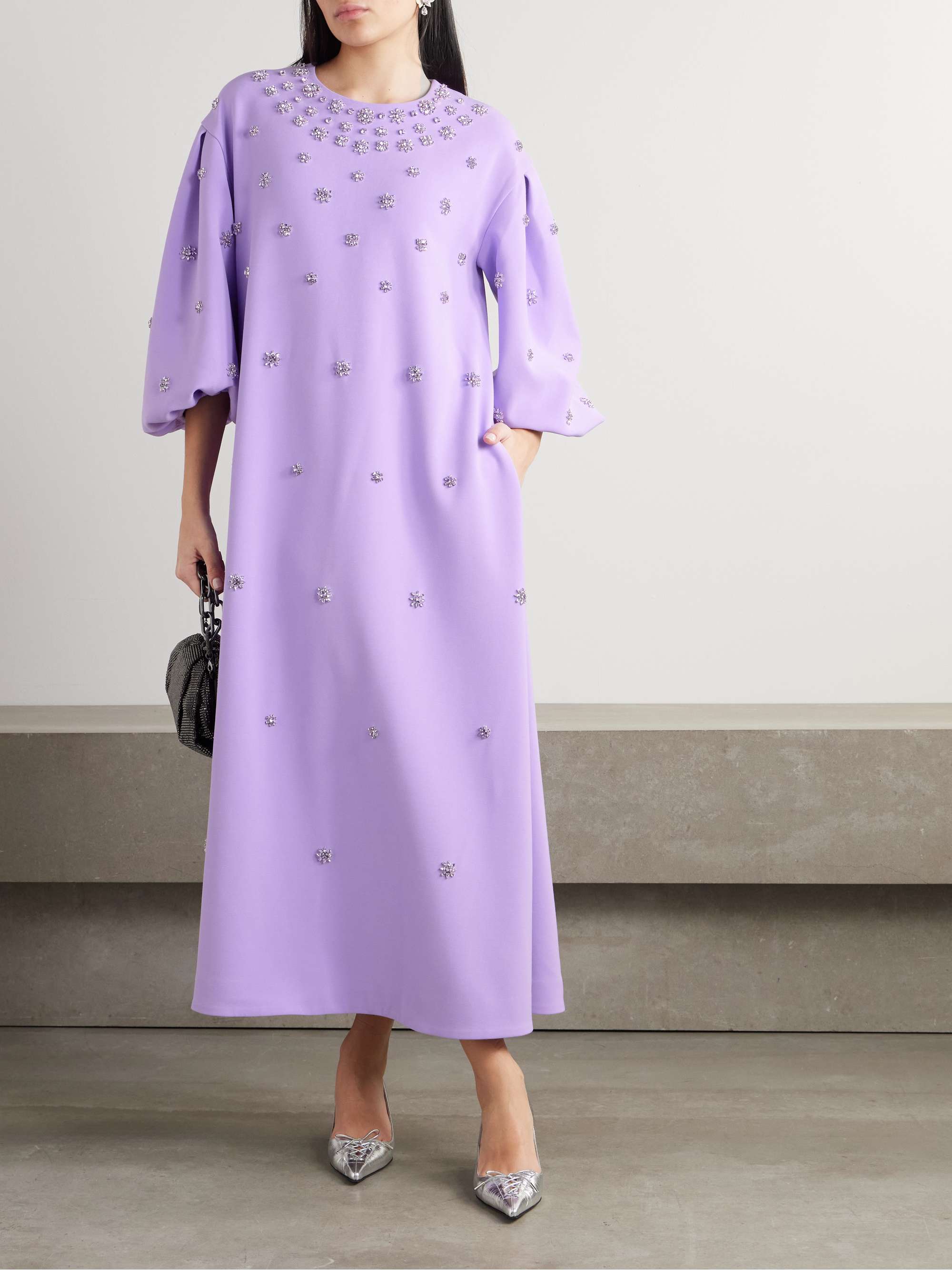 Tilda embellished recycled-crepe gown view
