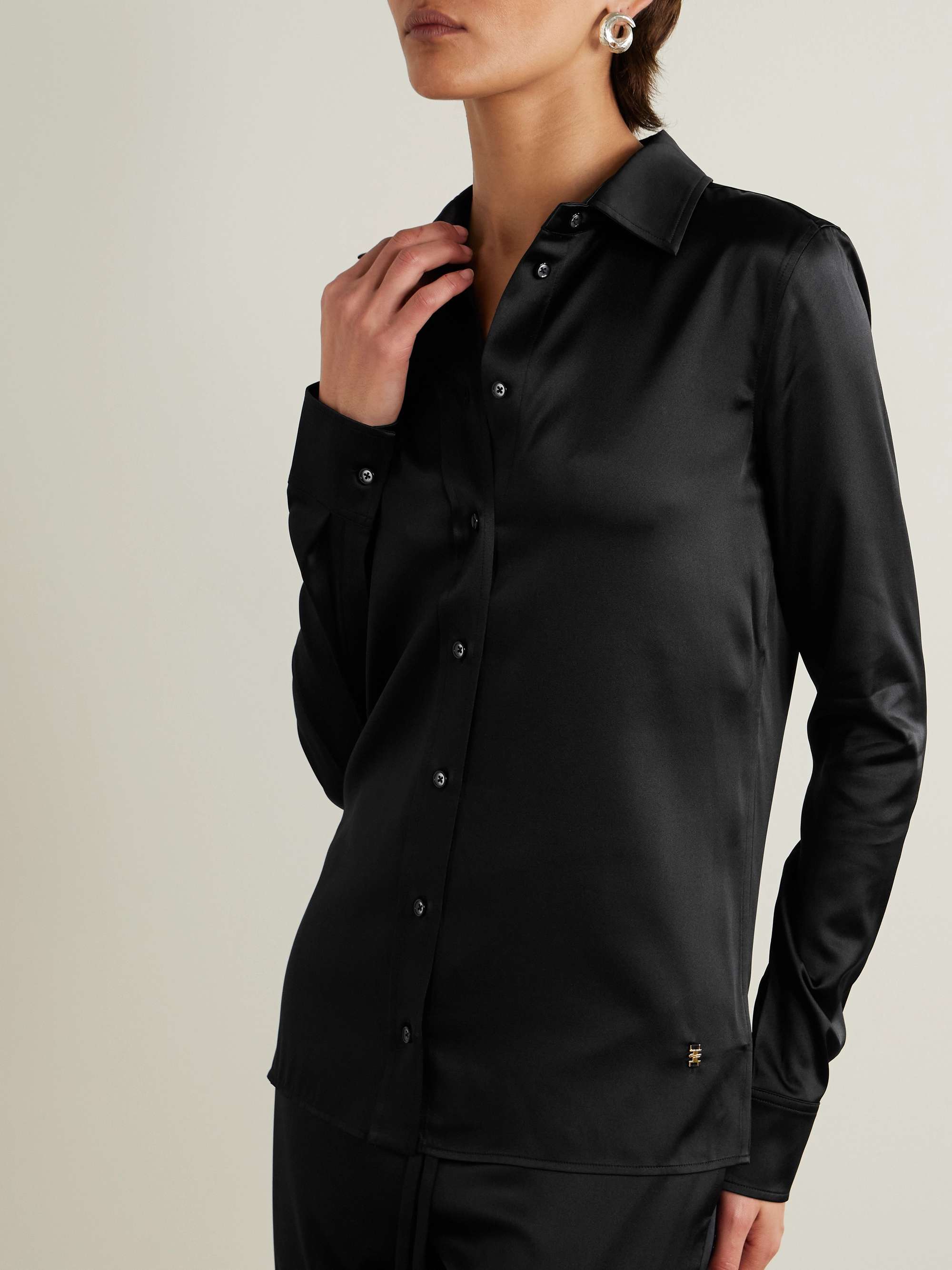 Constance silk-satin shirt view