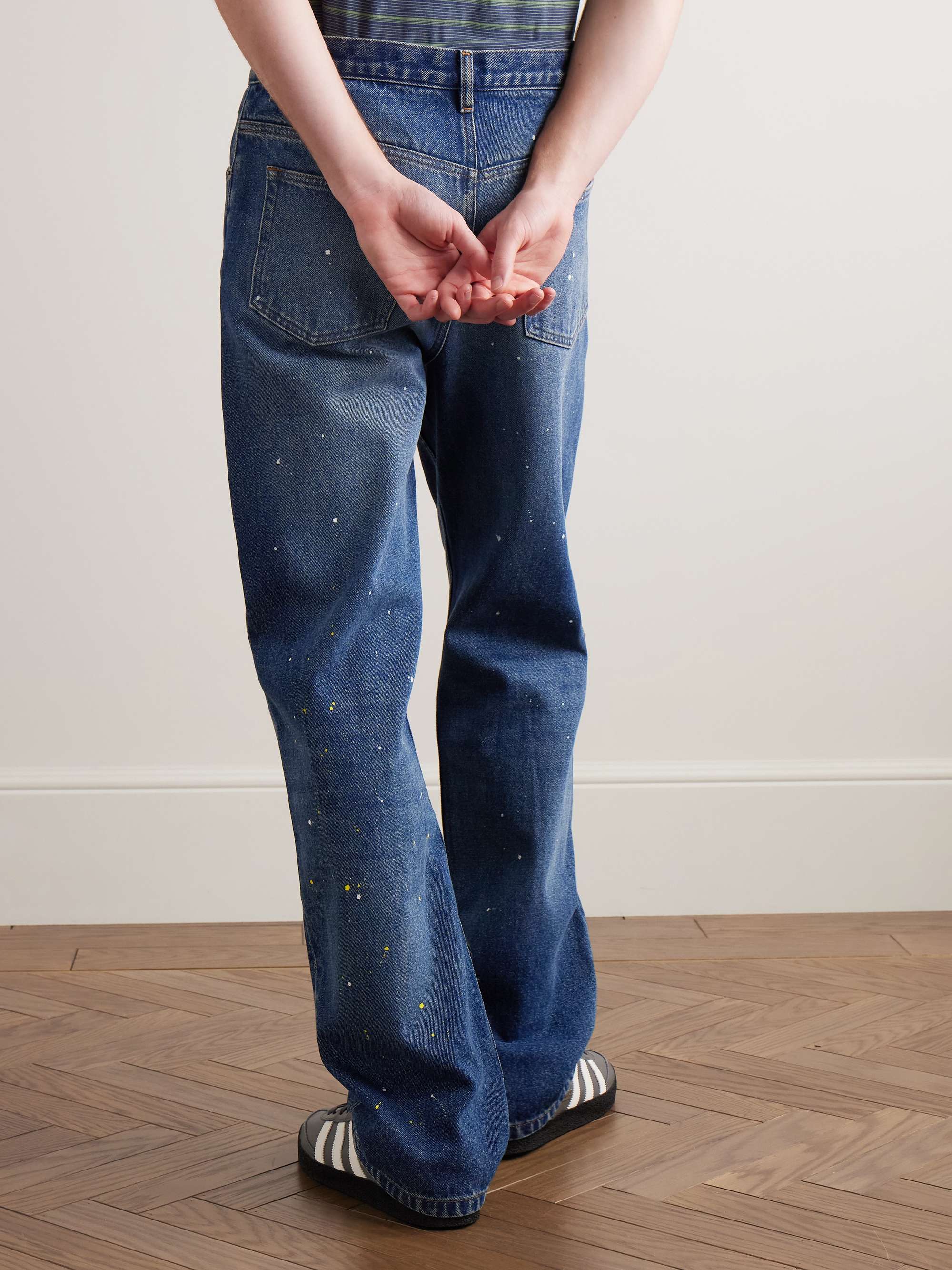Straight-Leg Paint-Splattered Jeans view