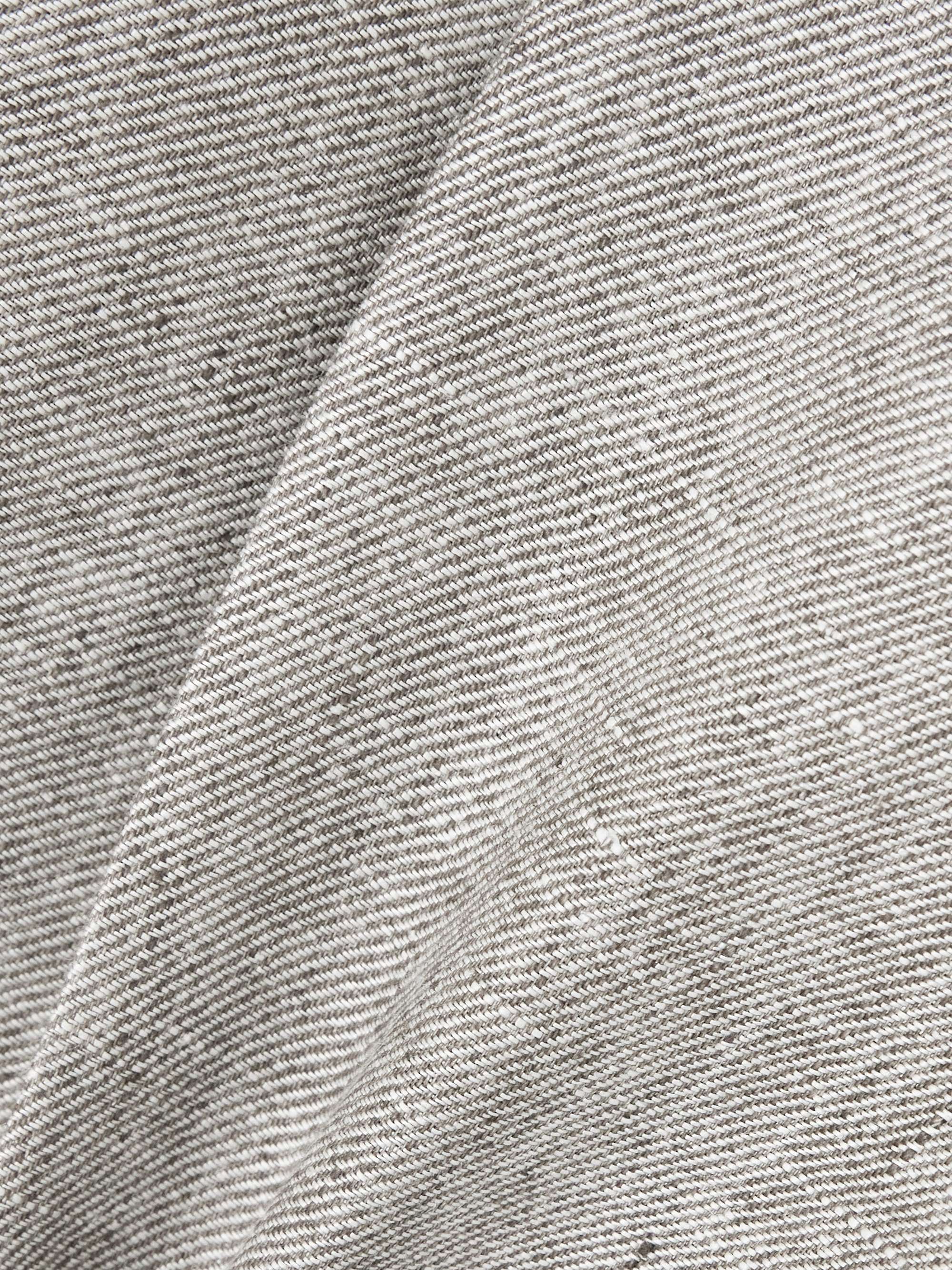 Cropped pleated hemp and linen-blend straight-leg pants view