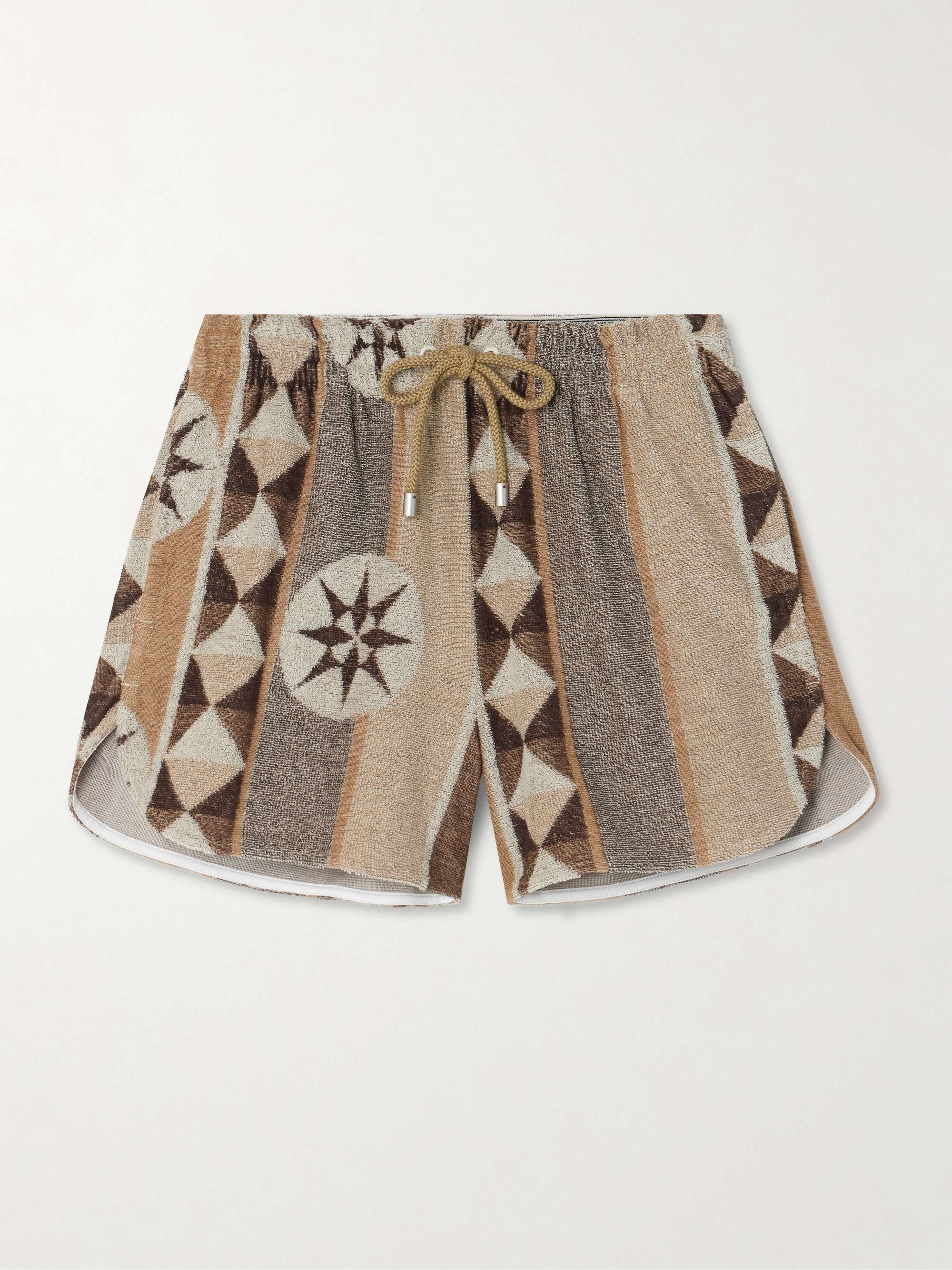 + Paula's Ibiza jacquard-woven cotton-blend terry shorts view