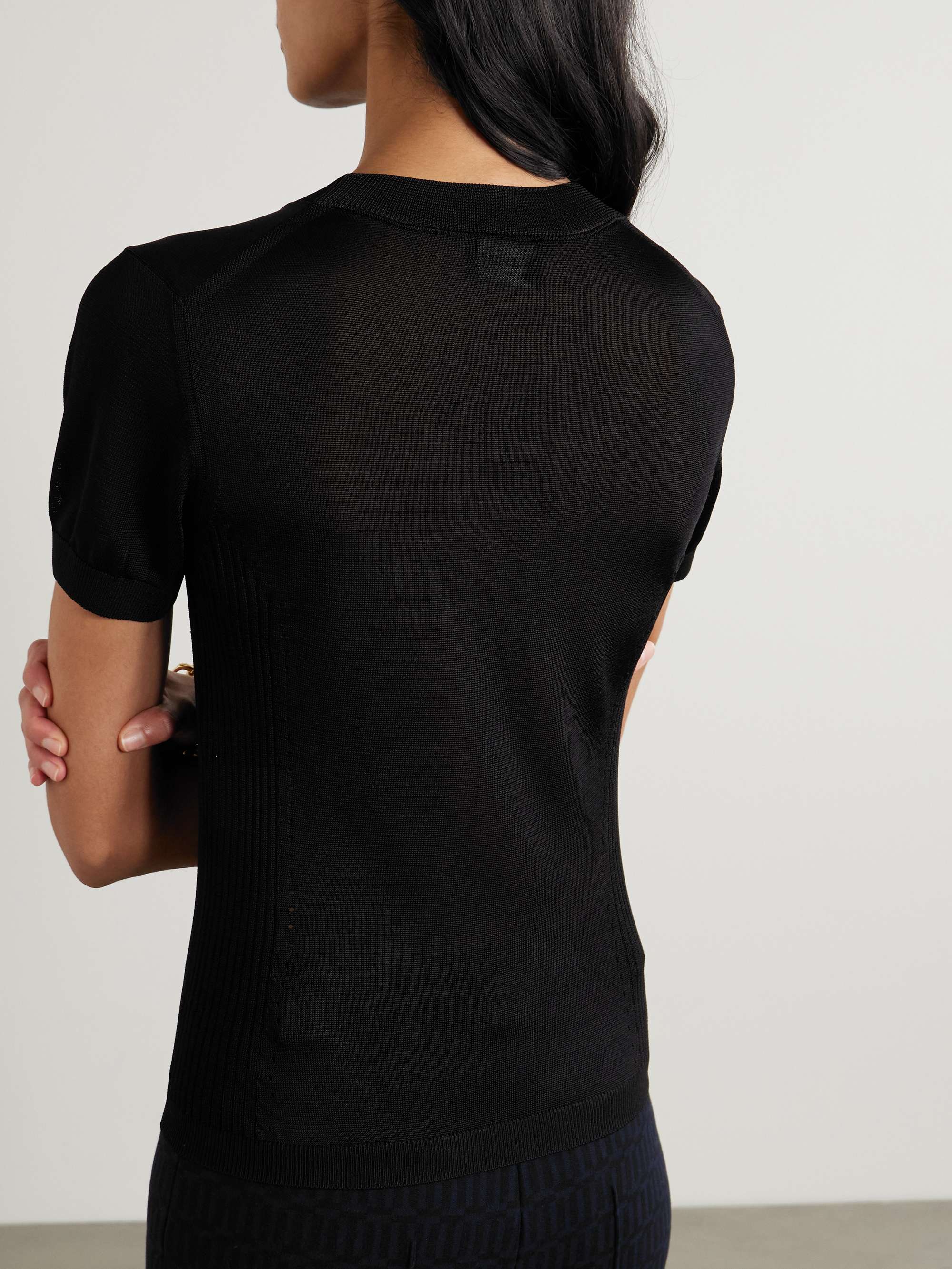 Eden pointelle-knitted T-shirt view