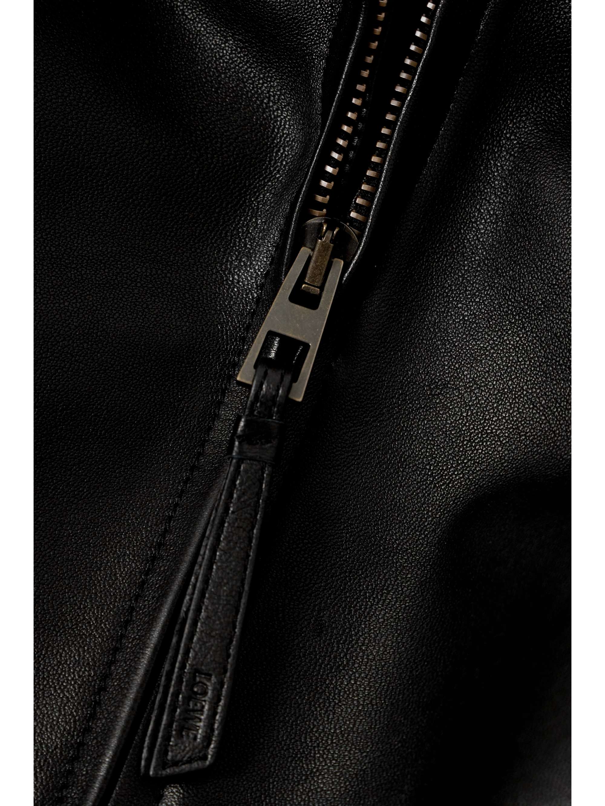 Cropped shearling-trimmed leather jacket view