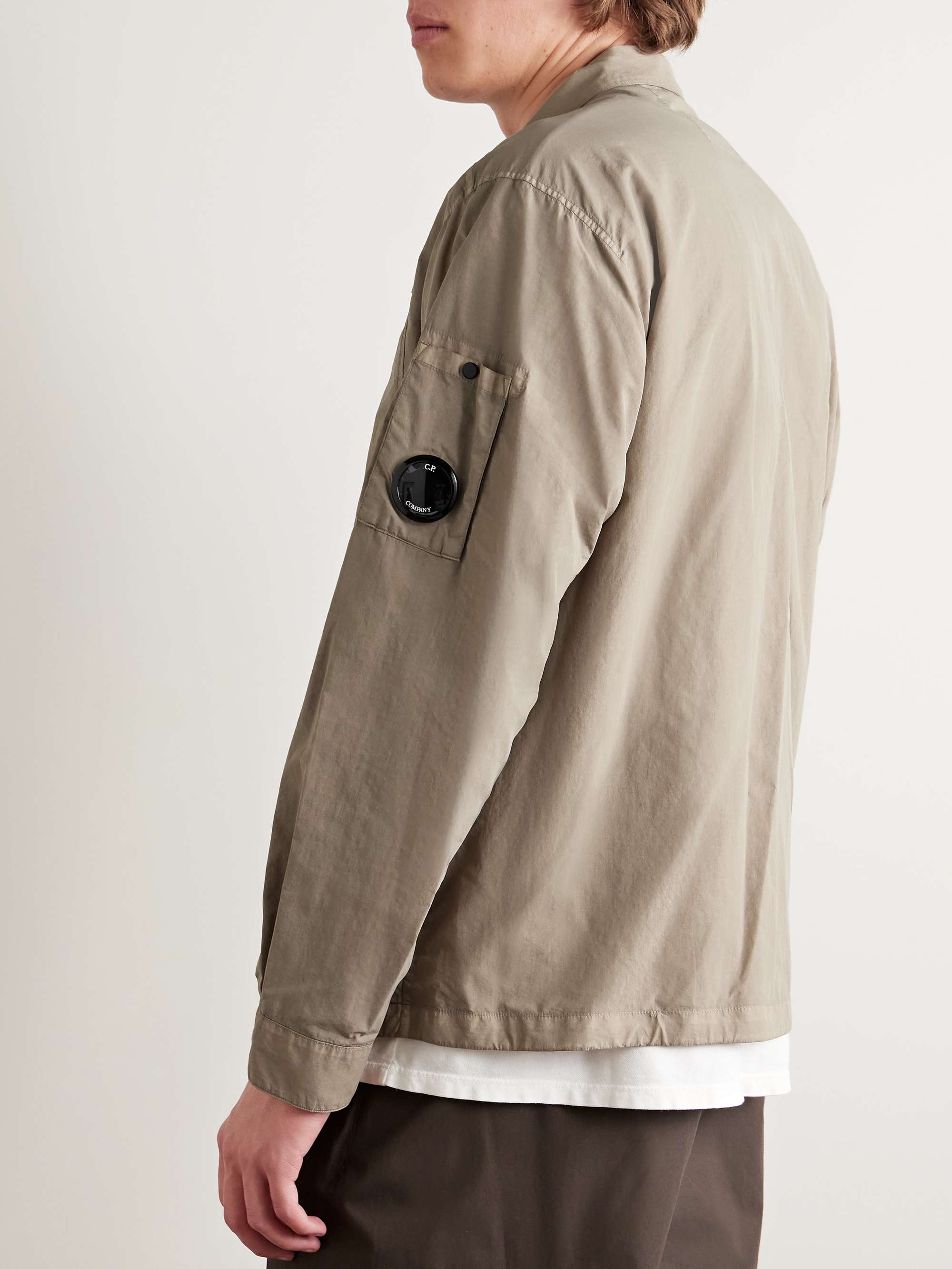 Logo-Appliquéd Garment-Dyed Webbing-Trimmed Flatt Nylon Overshirt view