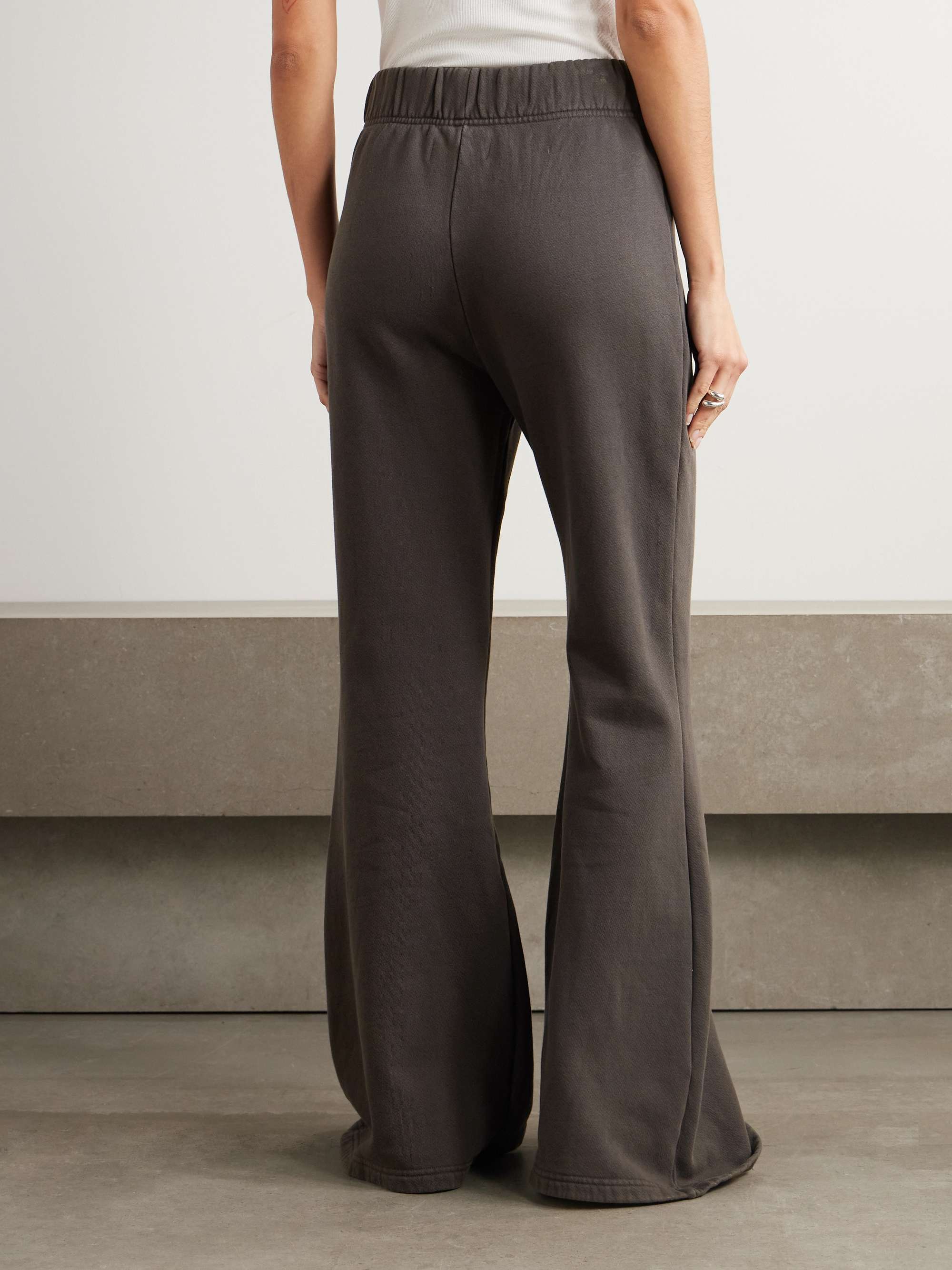 Cotton-jersey flared track pants view