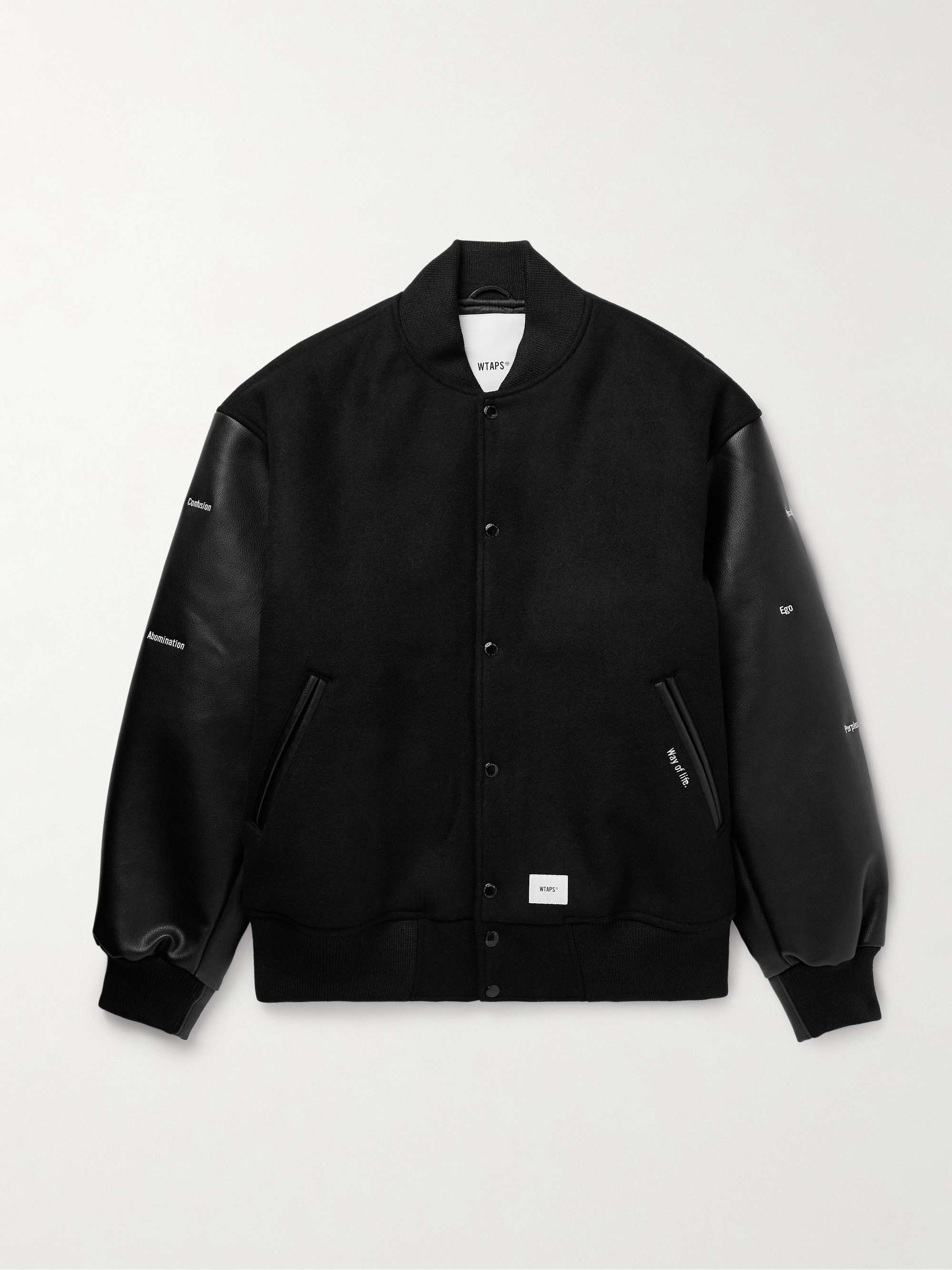 Logo-Appliquéd and Embroidered Melton Wool-Blend Felt Bomber Jacket view