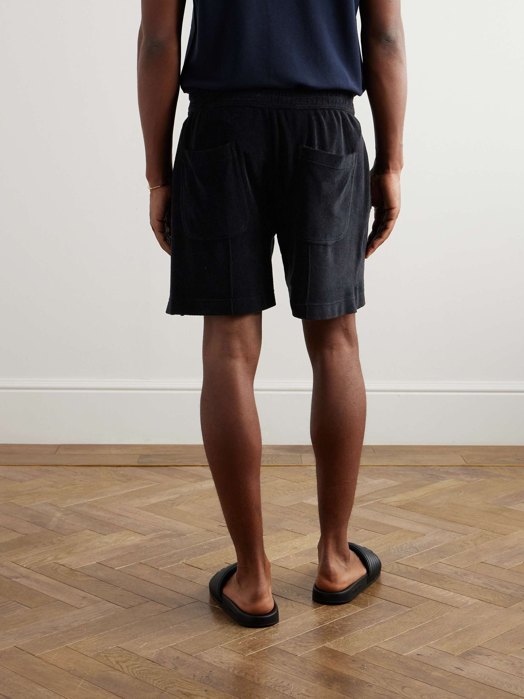 Slim-Fit Straight-Leg Cotton-Blend Terry Shorts view