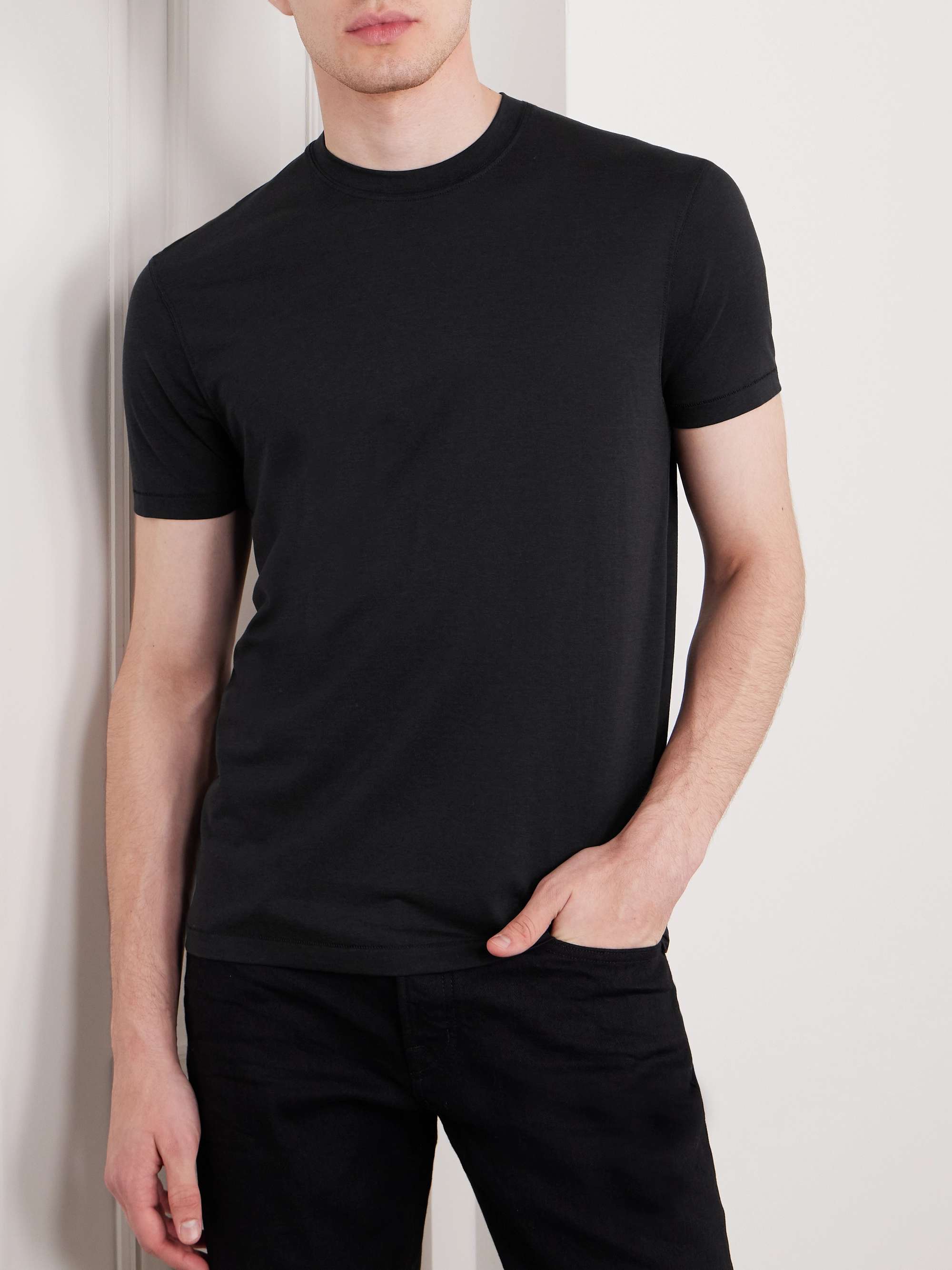 Logo-Embroidered Lyocell and Cotton-Blend Jersey T-Shirt view