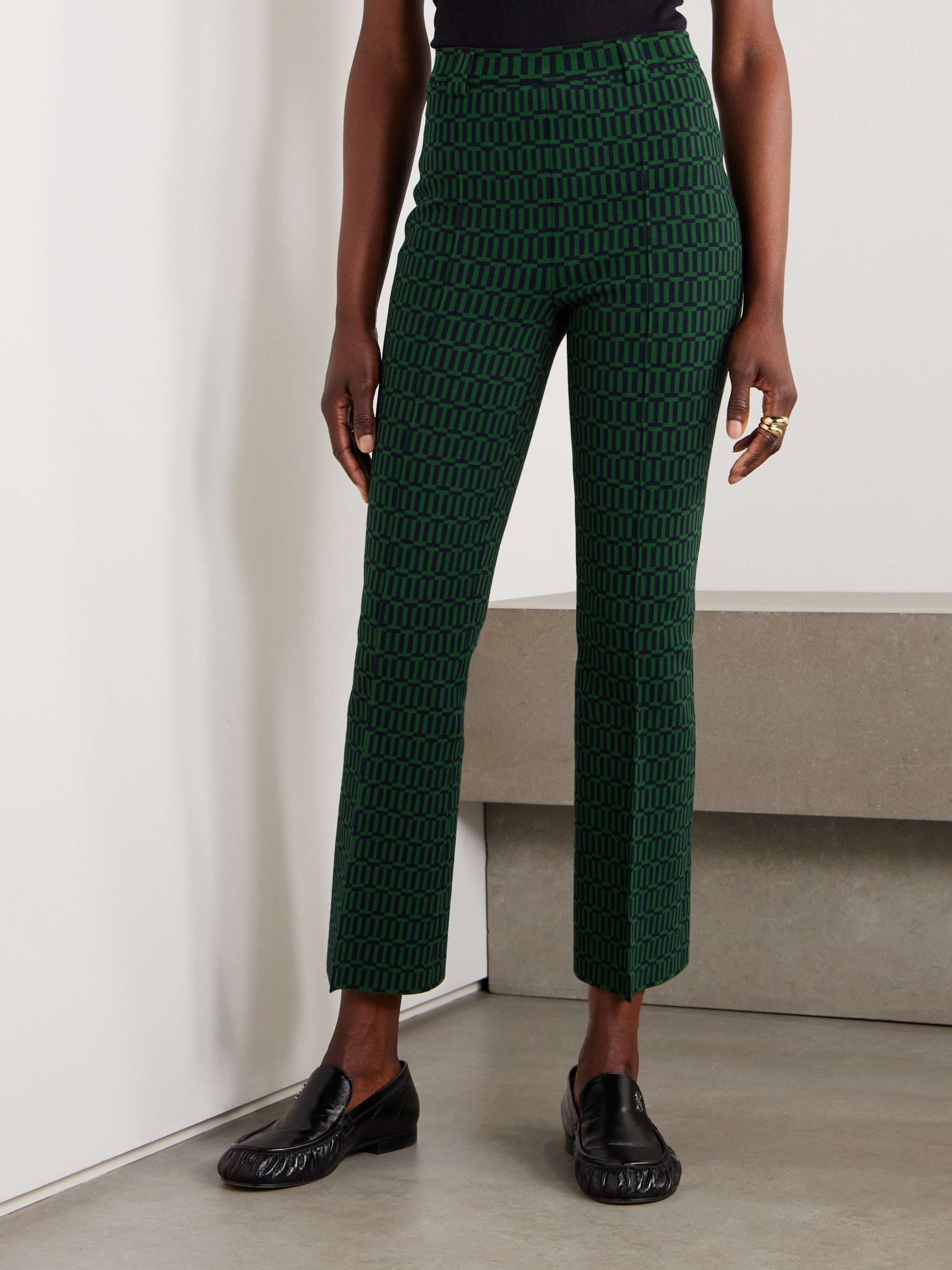 Charlie cotton-blend jacquard slim-leg pants view