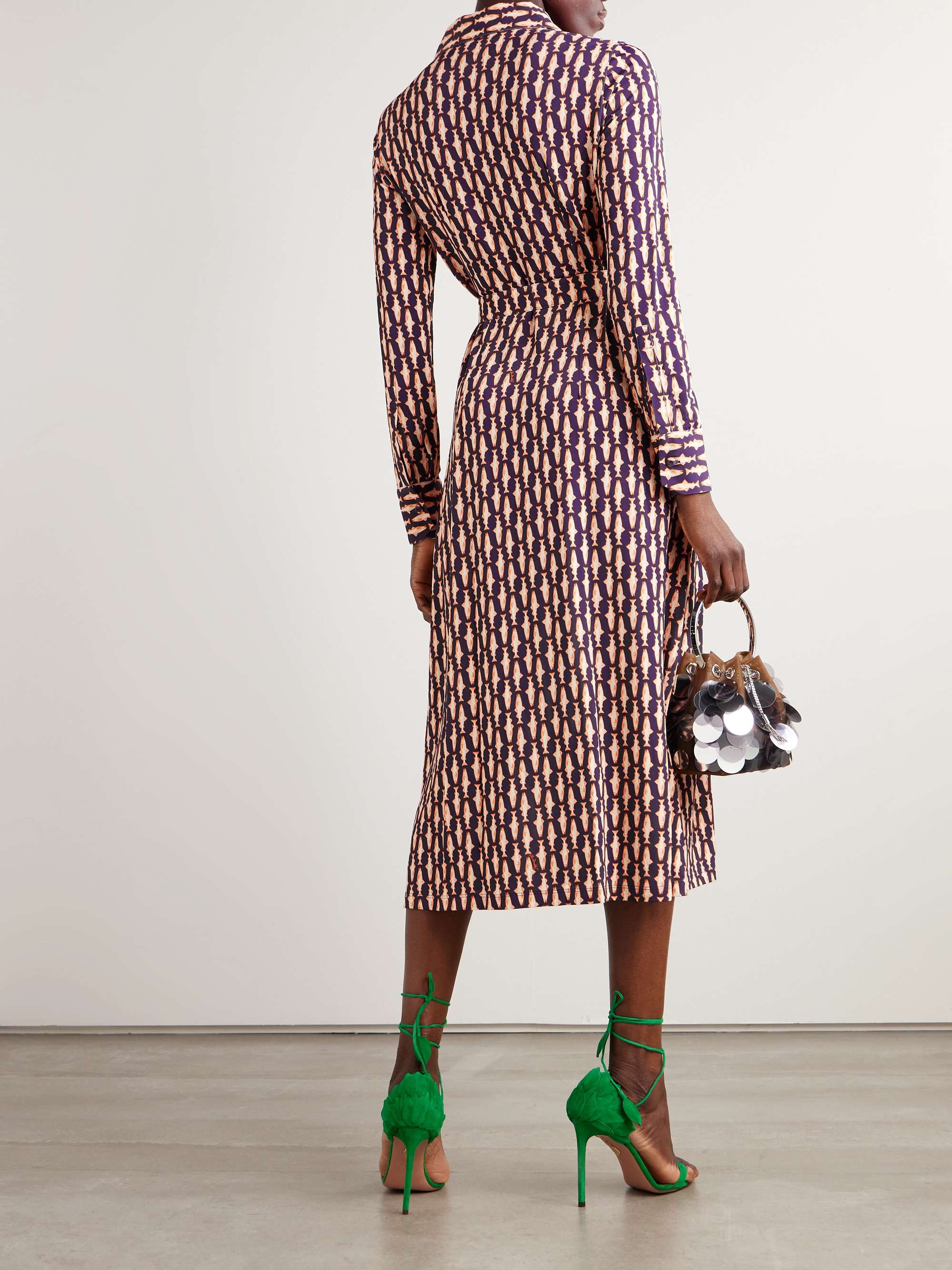 Perry Street belted printed jersey midi shirt dress view