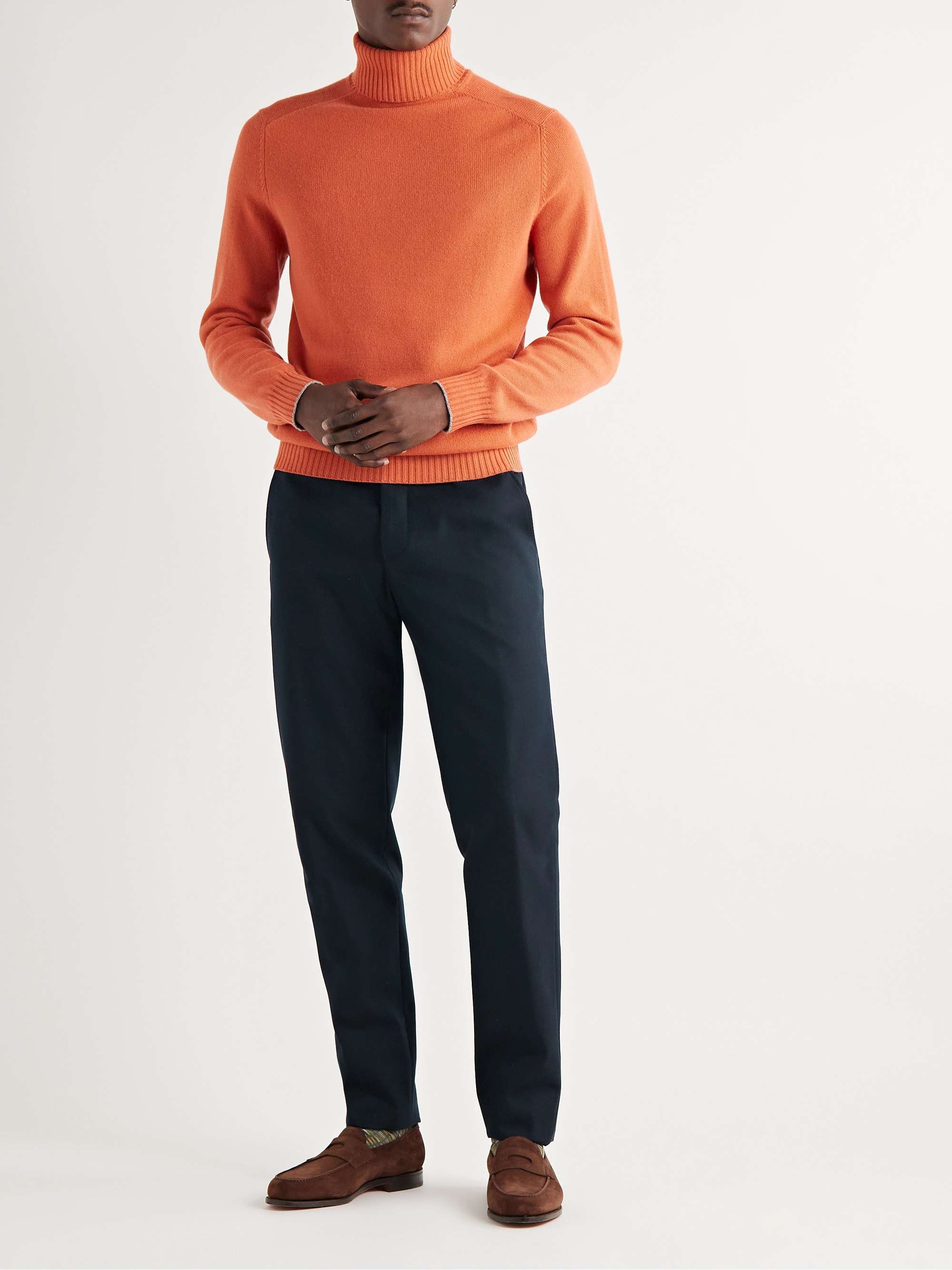 Slim-Fit Cotton and Wool-Blend Twill Chinos view