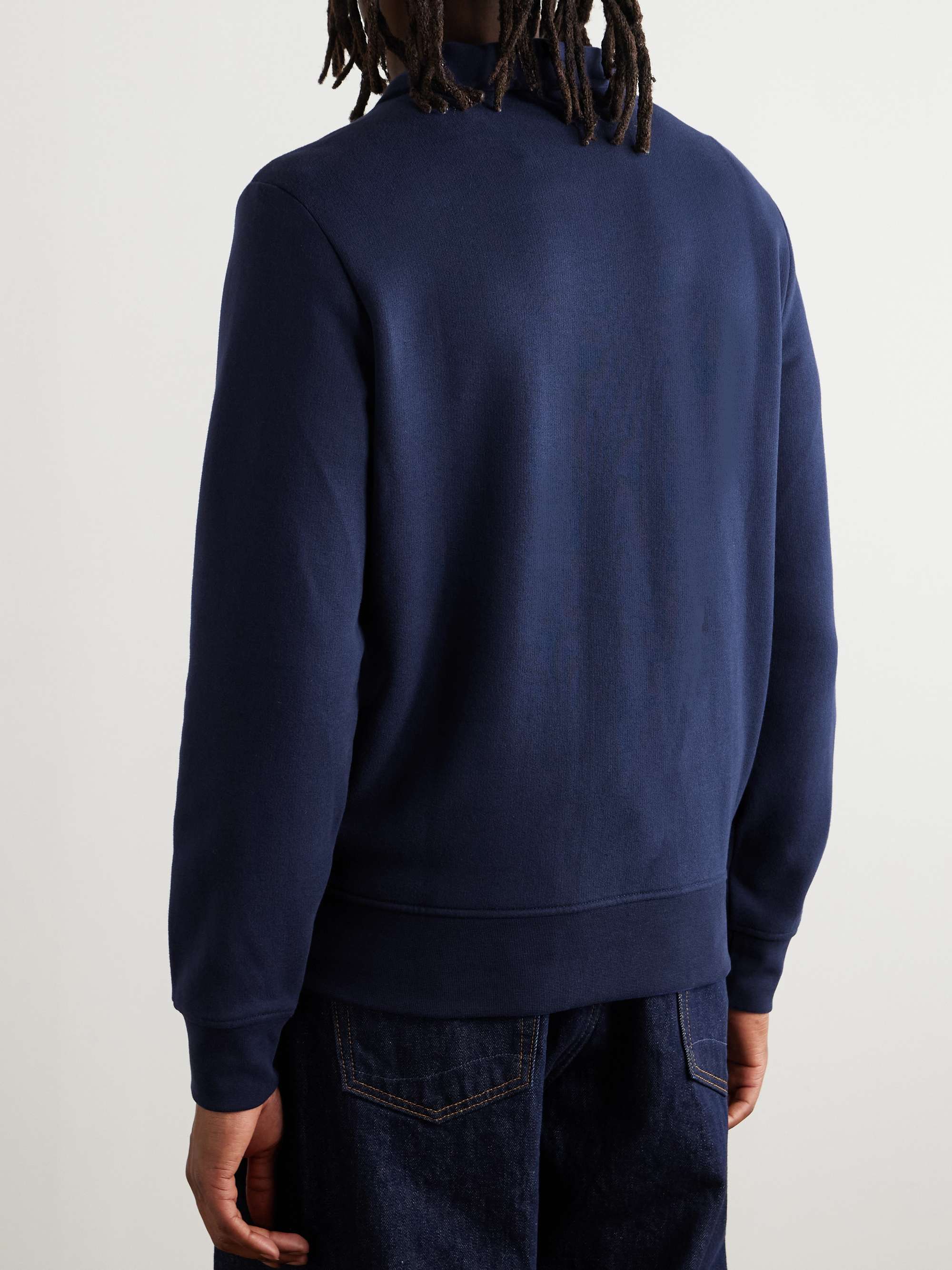Logo-Appliquéd Cotton-Blend Jersey Half-Zip Sweatshirt view